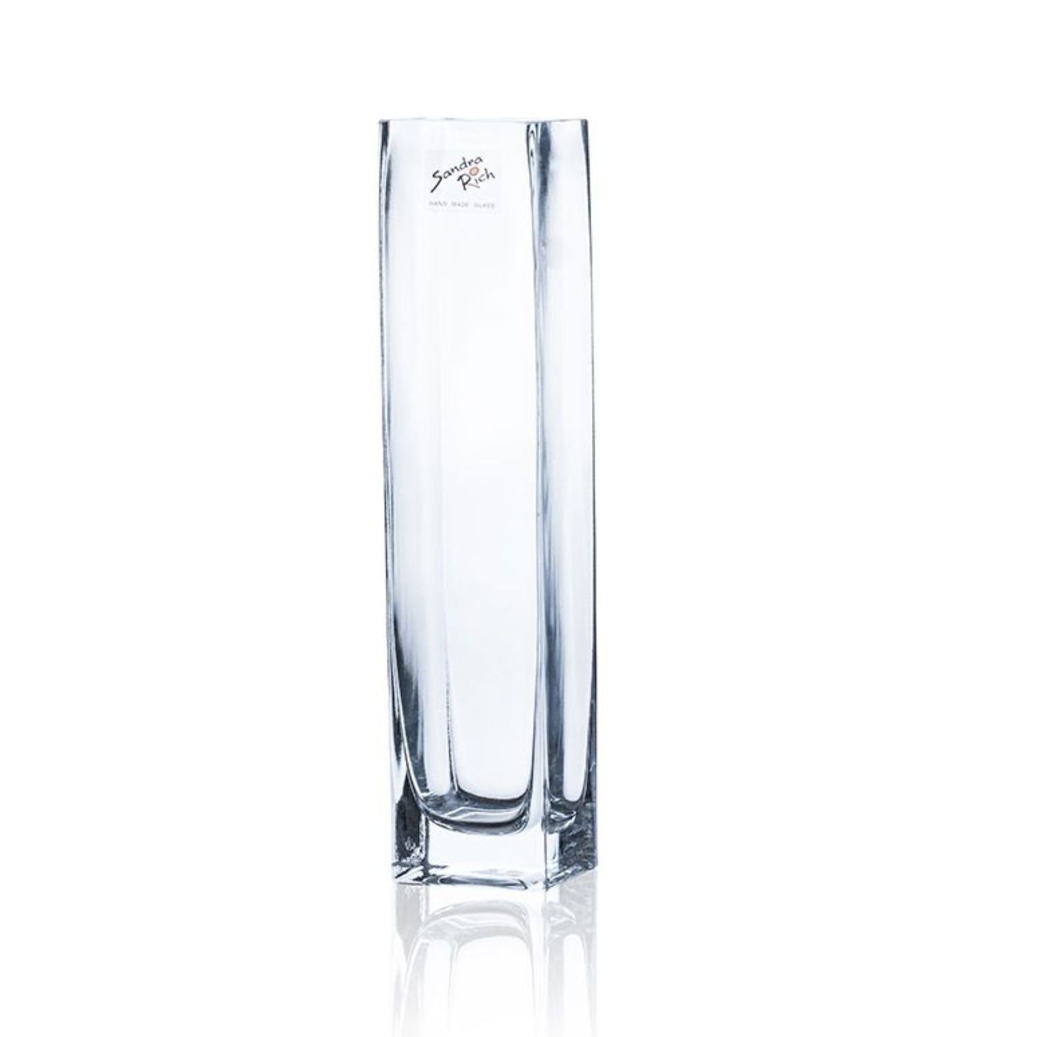 Glasvase, Blumenvase SQUARE H. 25cm rechteckig Glas transparent Sandra Rich
