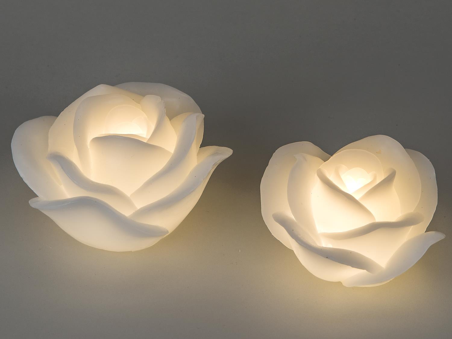 LED Wachs Kerze ROSE mit Timerfunktion,Durchmesser ca. 13cm weiß von FORMANO