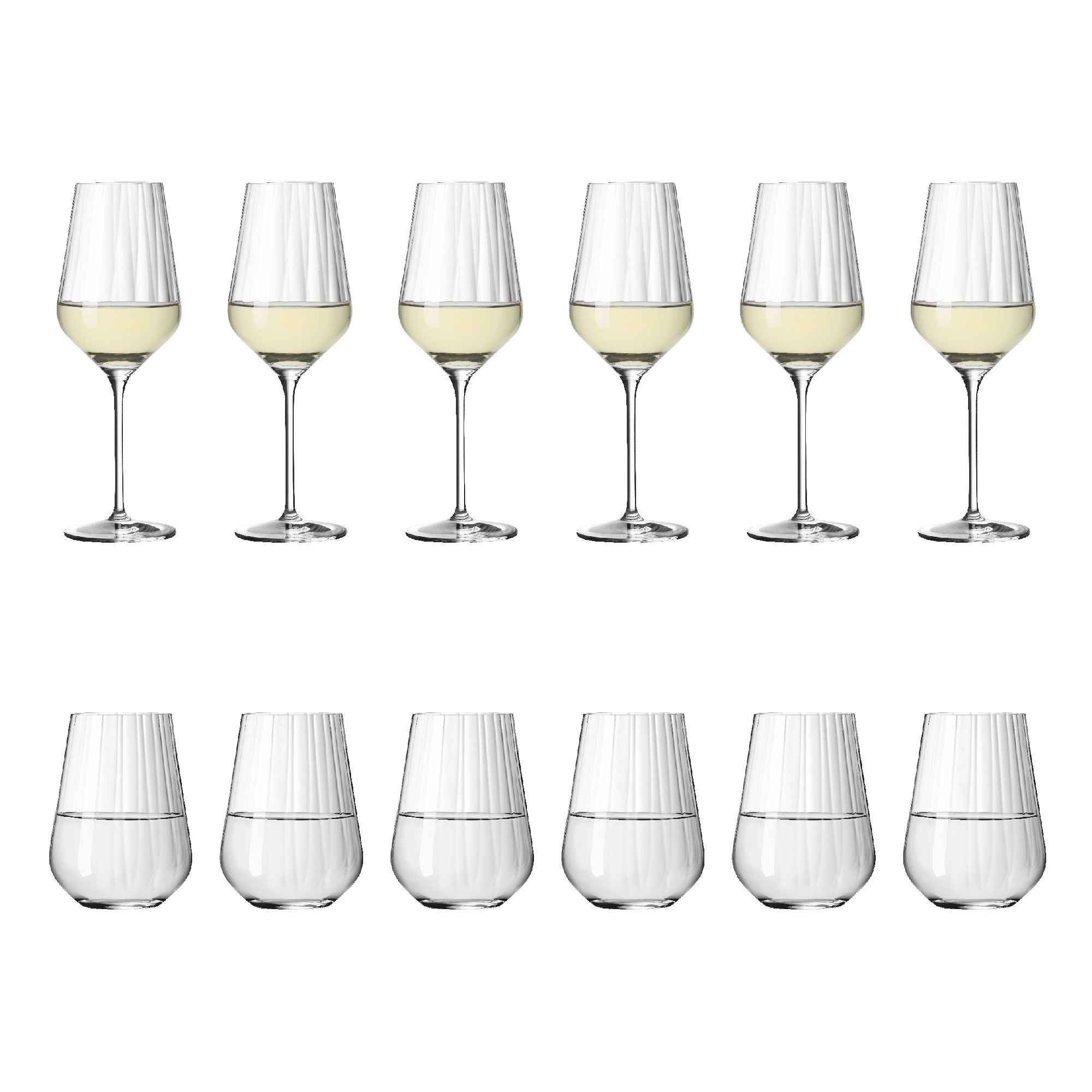 Gläserset Sternschliff Weißweingläser + Wassergläser 12er-Set Ritzenhoff