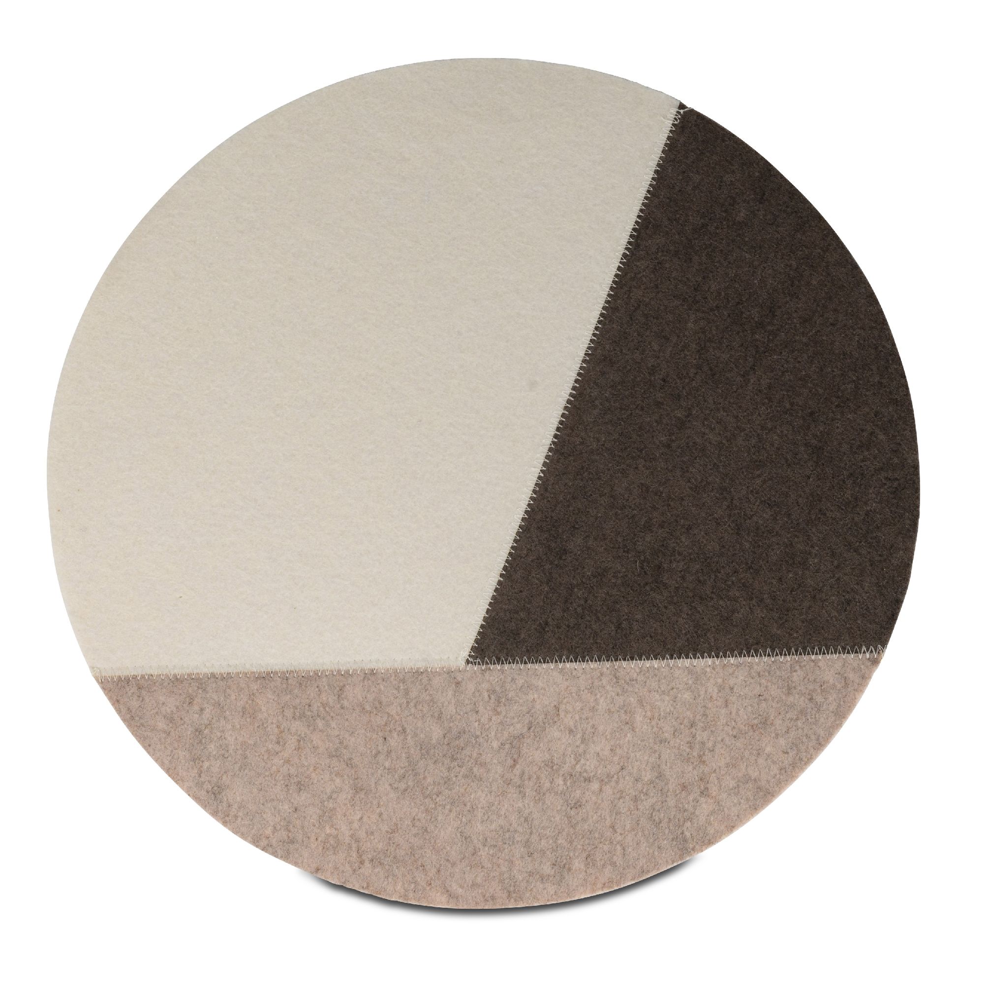 Platzset GRAFIK rund ,Durchmesser 38cm creme beige braun aus Filz von FORMANO