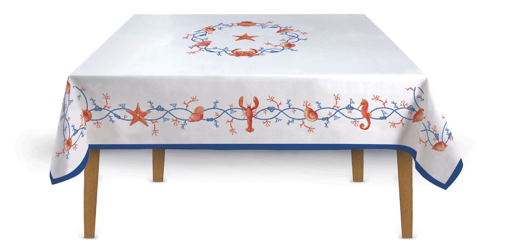 Tischdecke COTE DE MER Meeresküste 180x145cm Baumwolle von EASY LIFE