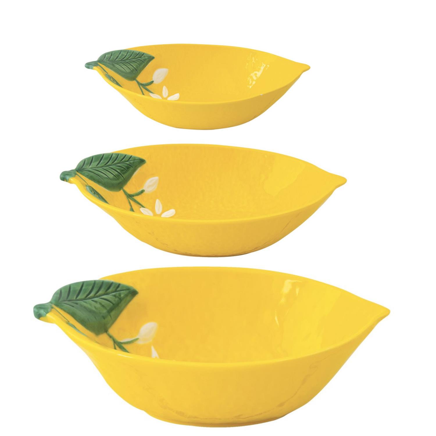 3er Set Servierschalen LIMONE in Zitronenform versch. Größen Porzellan Easy Life