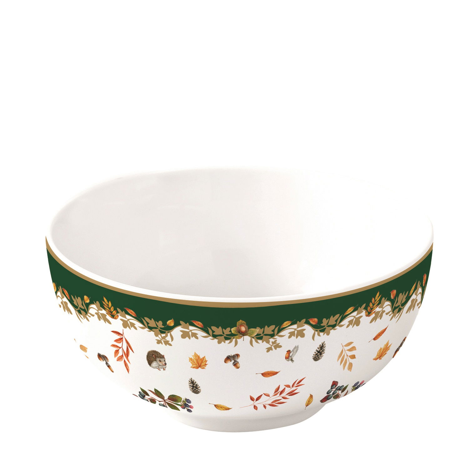 Schüssel mit buntem Herbstmotiv und grünem Rand