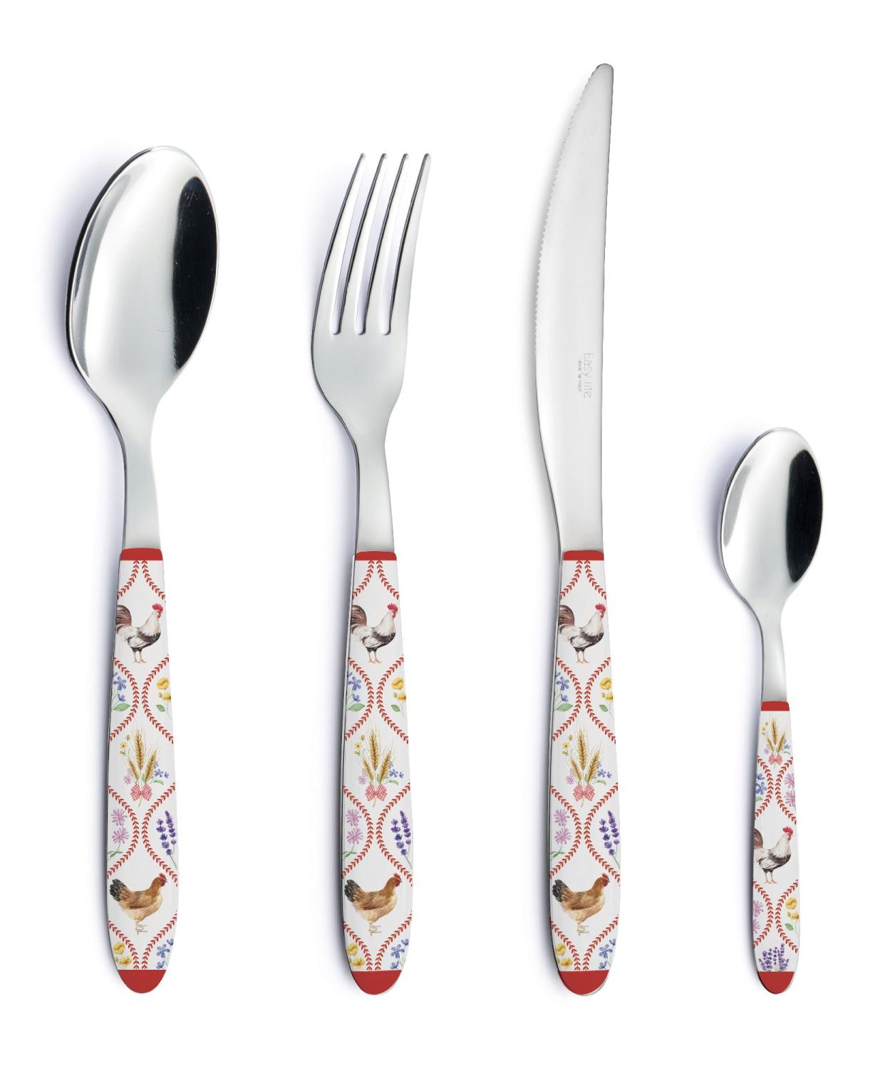 24 tlg. Besteckset COUNTRY LIFE Bauernhof Stahl + Kunststoff von EASY LIFE