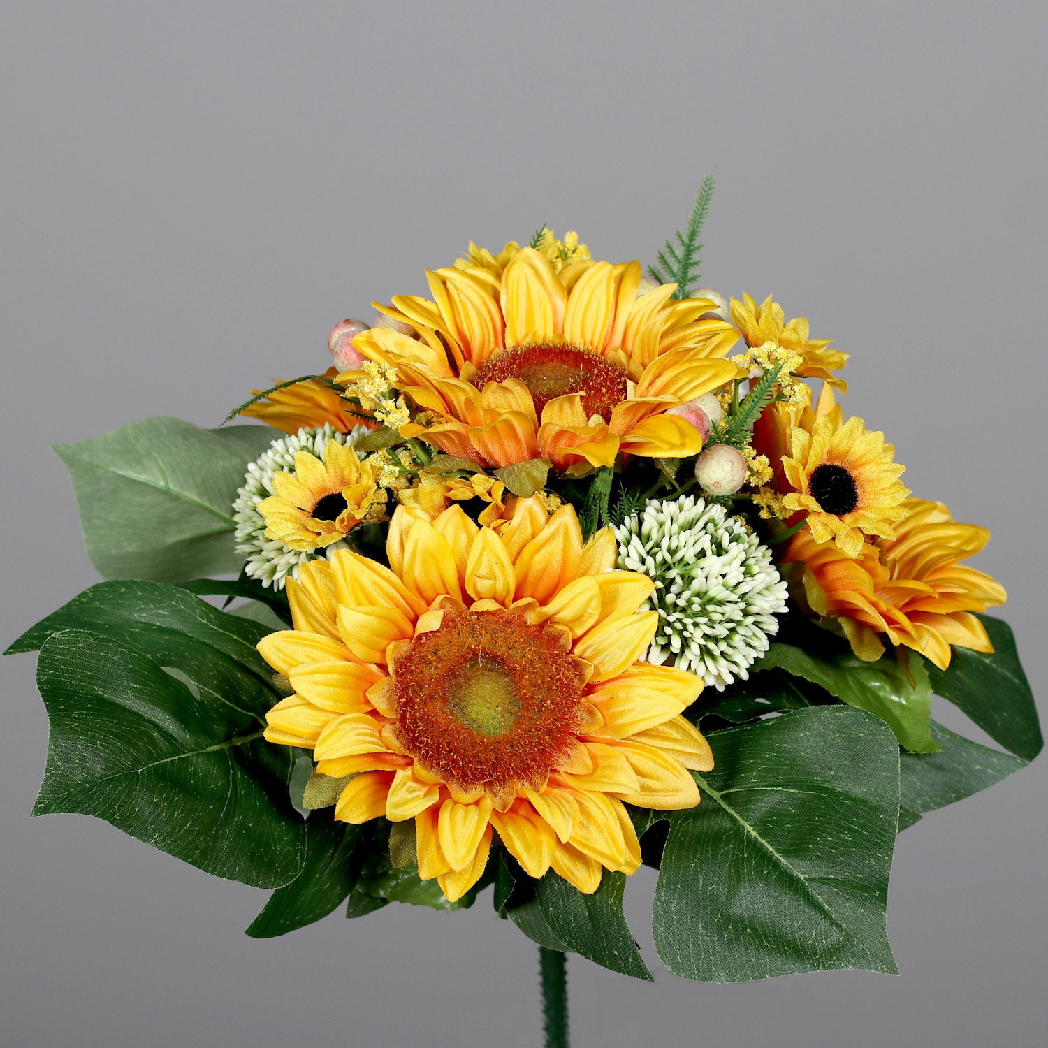 künstlicher Blumenstrauß Sonnenblumen H. 30cm gelb grün DPI Kunstblumen