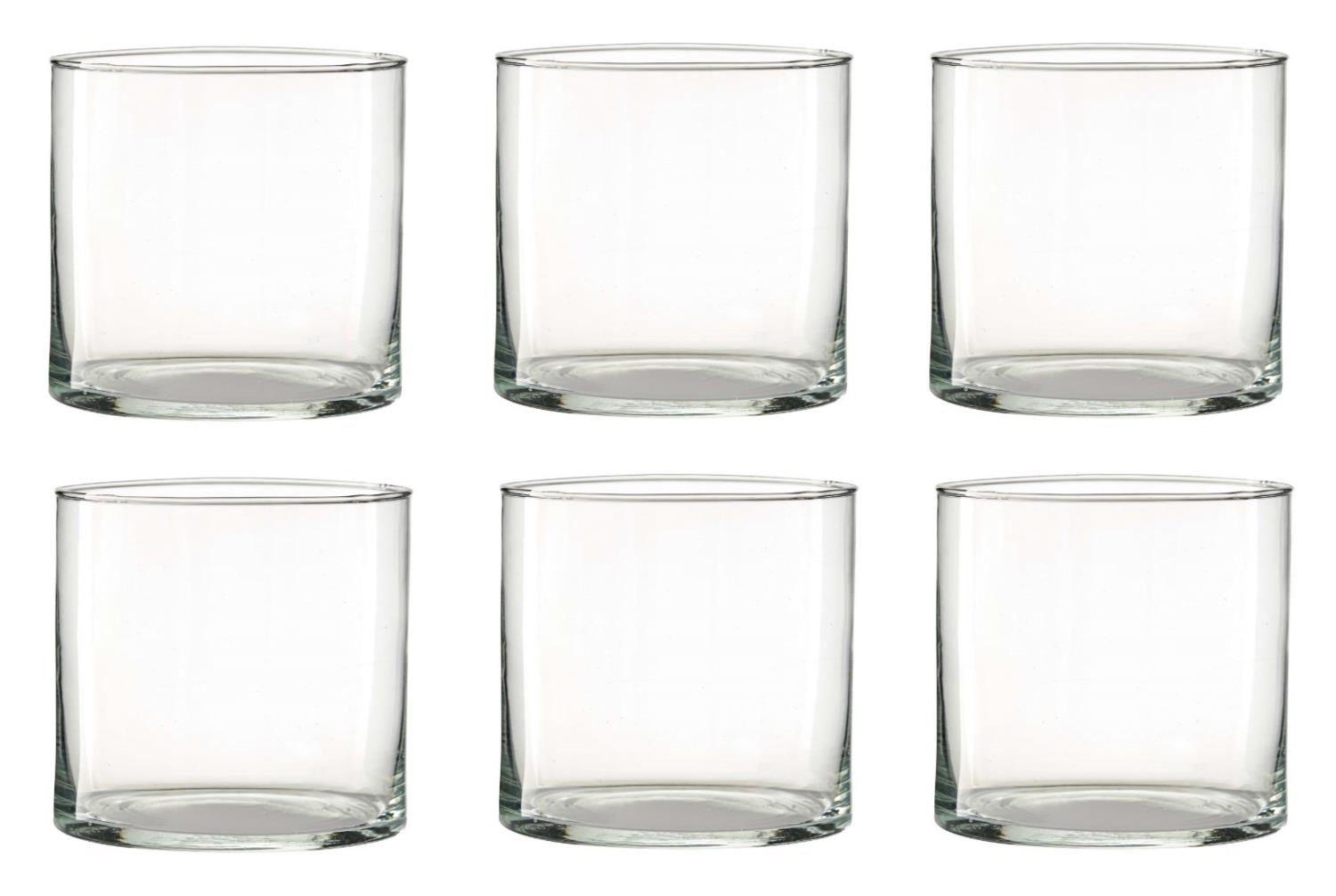 6er Set Teelichthalter Dekogläser Vasen ZYLINDER,Höhe 10cm,Durchmesser 10cm von RUDOLPH KERAMIK