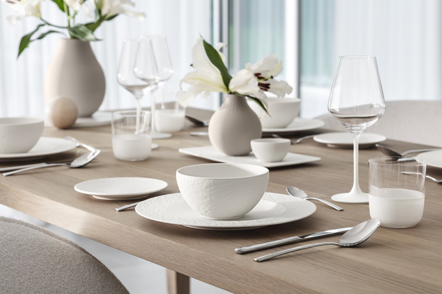 Villeroy & Boch Manufacture Rock Blanc 6er Set Müslischale 550 ml weiß Porzellan