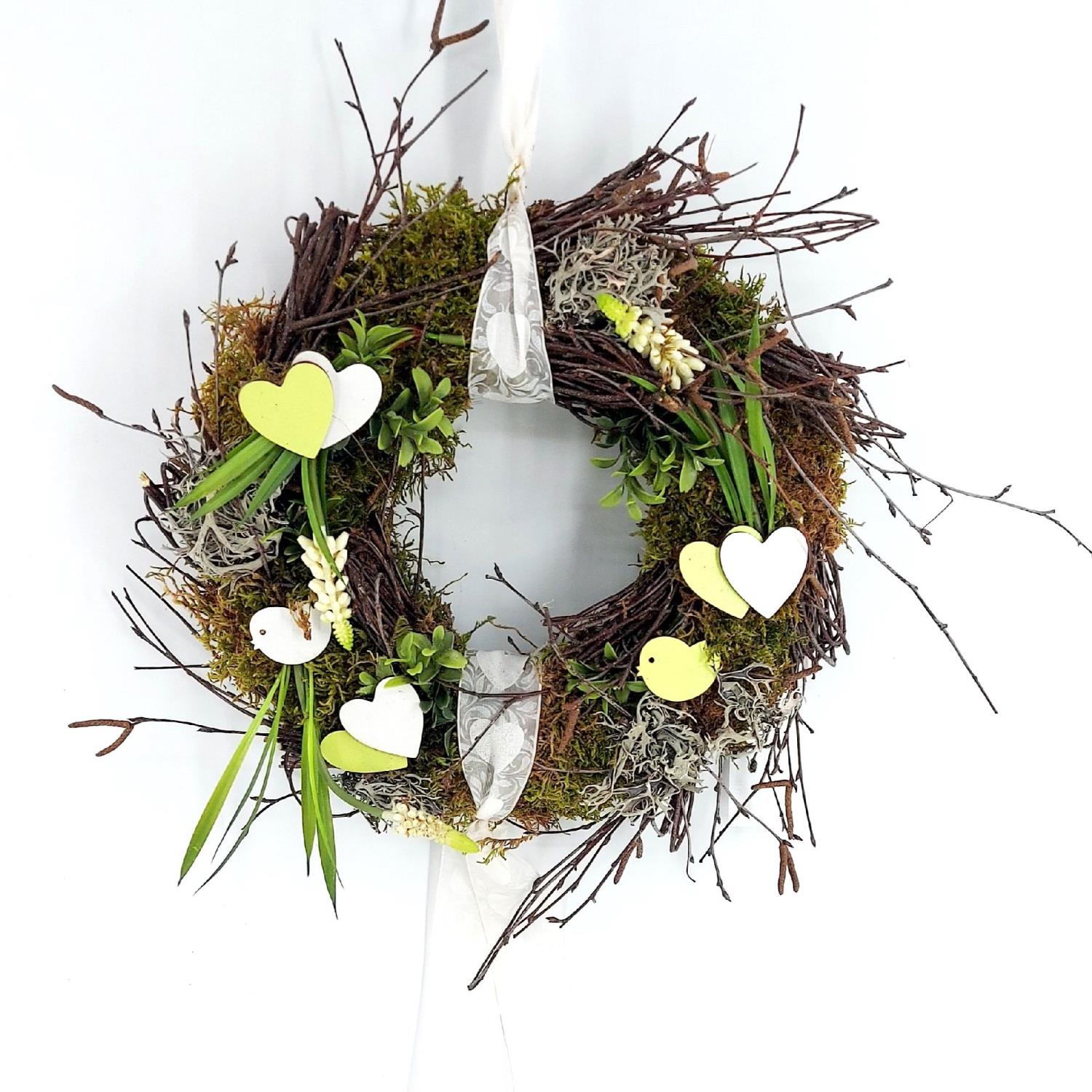 Türkranz Herzen D. 30cm mit Muscari grün CreaFlor Home
