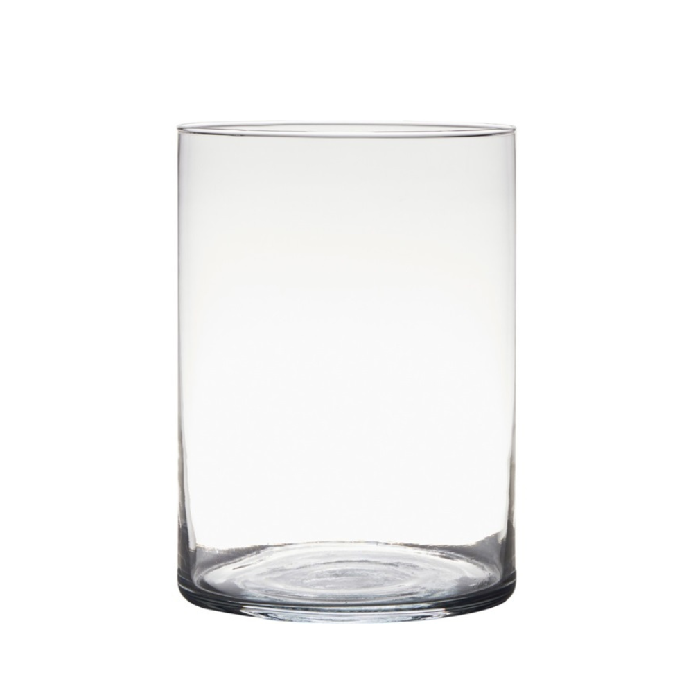 Dekoglas, Glasvase Zylinder H. 25cm D. 18cm transparent rund Glas