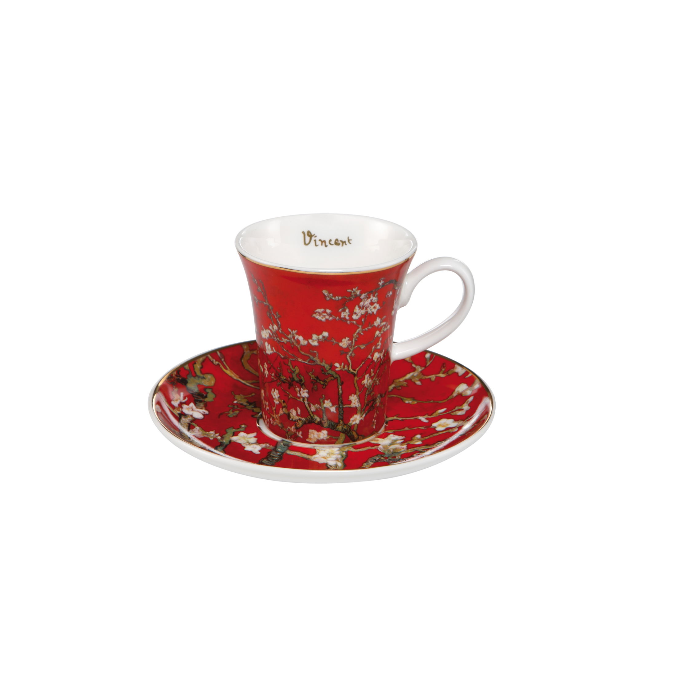 Vincent van Gogh Espressotasse MANDELBAUM ROT Goebel Porzellan