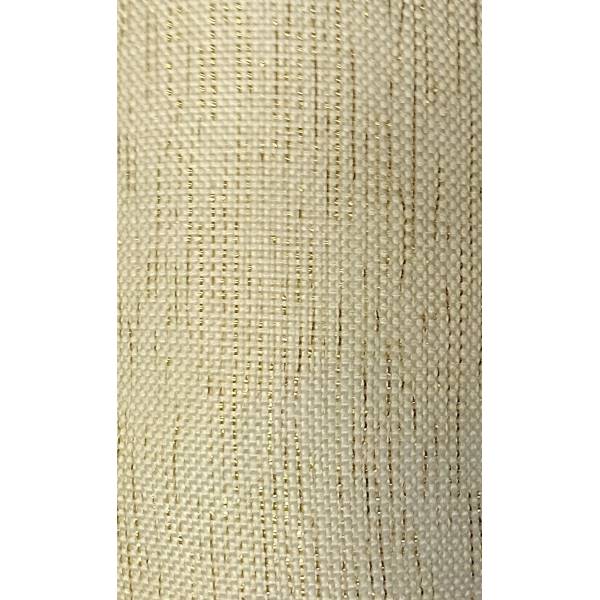Beige Stoffoberfläche mit feiner Struktur und leicht glänzenden Fäden. Textur wirkt gleichmäßig und weich.