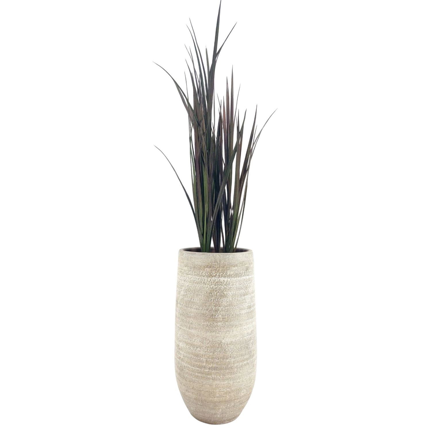 Bodenvase TOKIO 50cm - leicht konisch, graubraun, Keramik, Ø25cm, CreaFlor Home