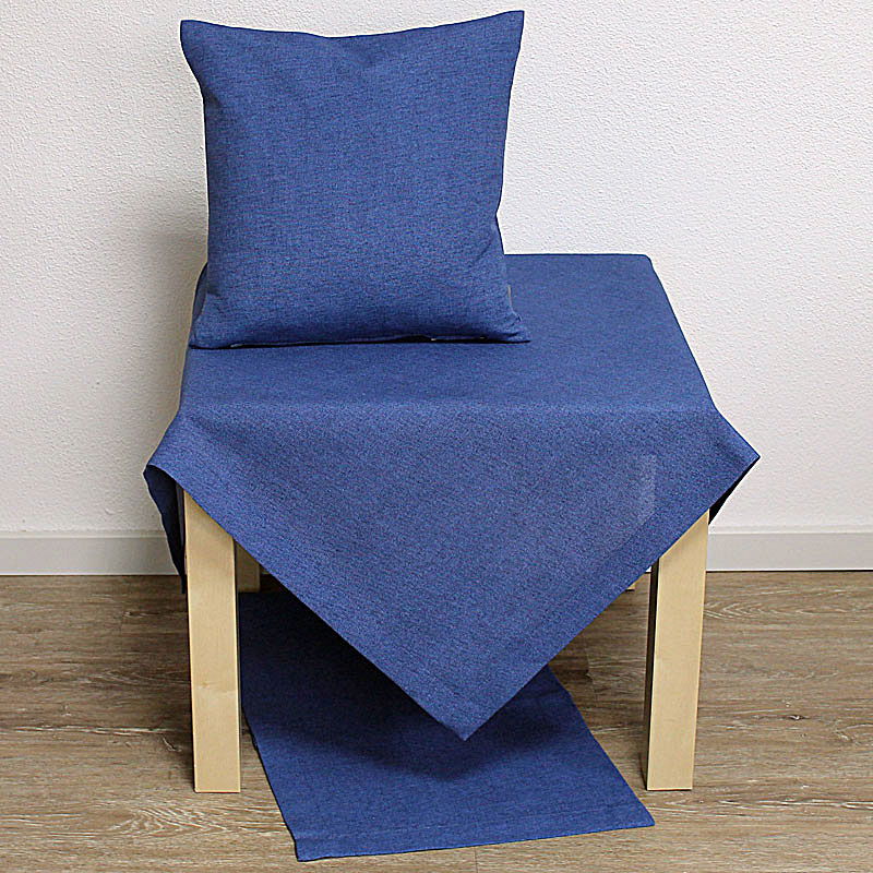 Kissenhülle Kissenbezug Danubio UNI blau 50x50cm Baumwollmischung Hossner