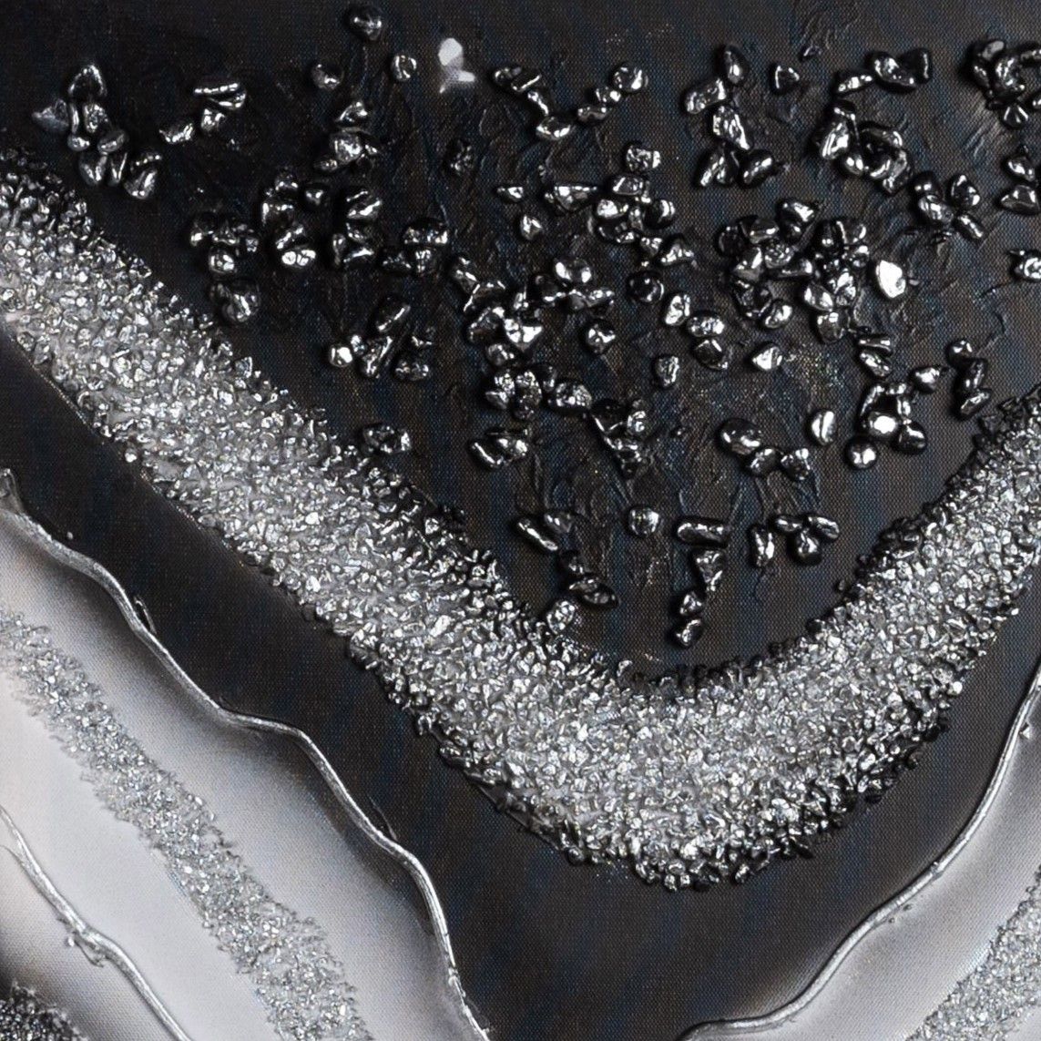 2er Set Wandbilder MODERN WELLEN auf Leinwand 40x80cm schwarz grau von FORMANO