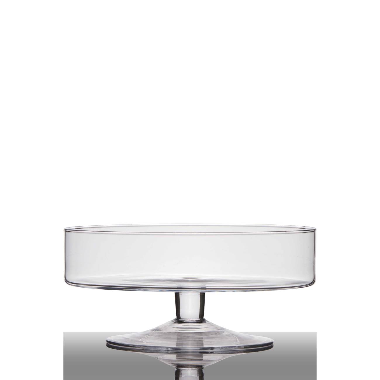 Glasschale auf Fuß CYLINDER H. 13cm D. 29cm rund transparent Hakbijl
