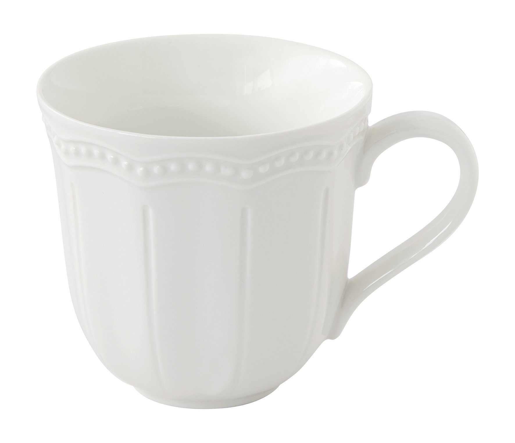 Becher, Tasse ELITE WHITE weiß rund 350ml aus Porzellan Easy Life