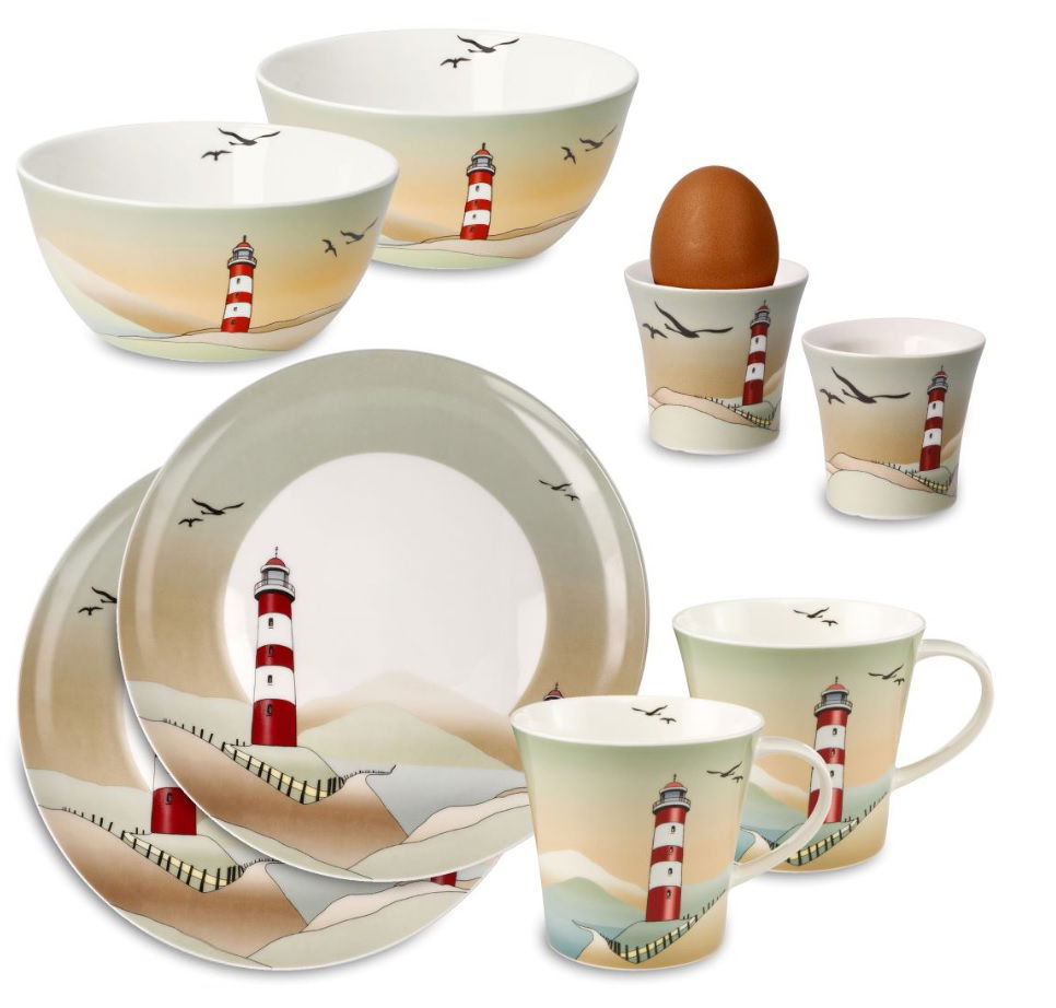 Frühstücksset Scandic Home Lighthouses Leuchturm für 2 Personen von GOEBEL Porzellan