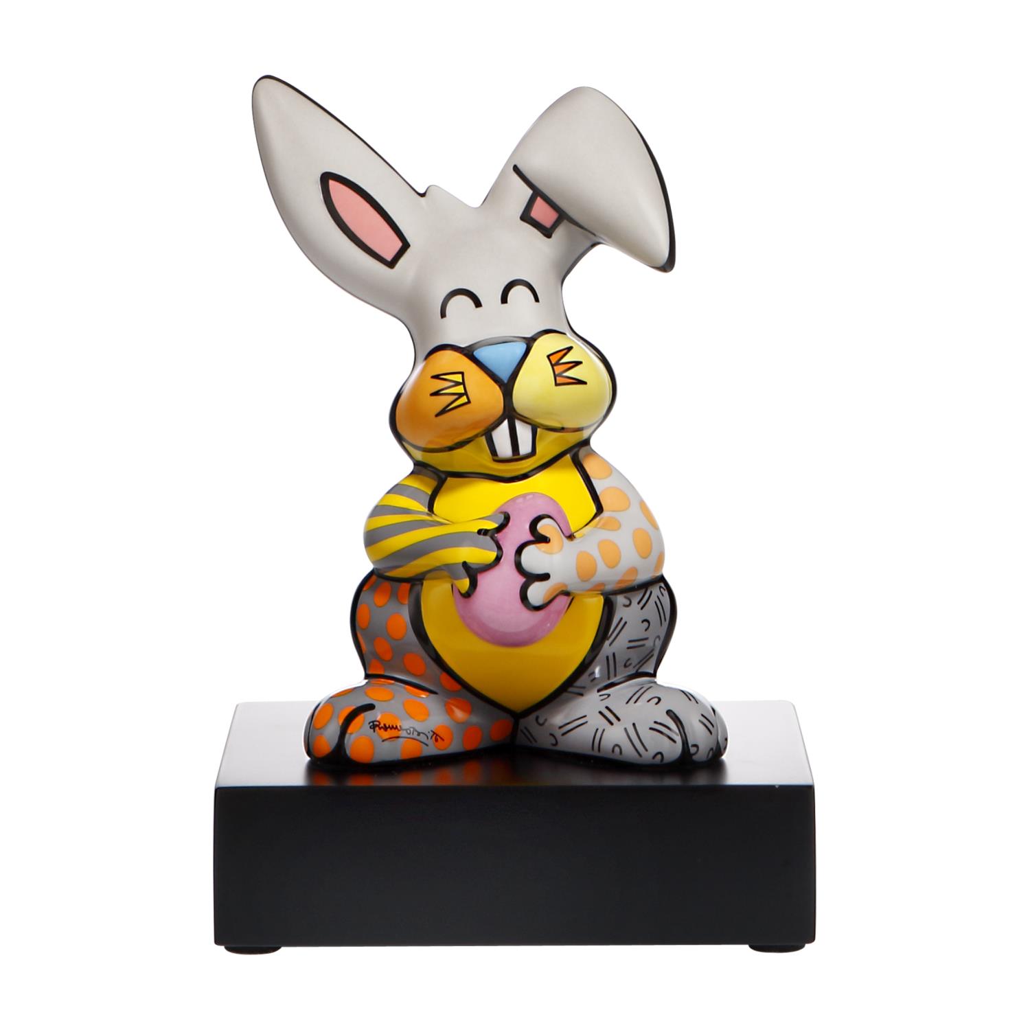 Romero Britto Figur Grey Rabbit Hase auf Sockel Höhe 23cm von GOEBEL