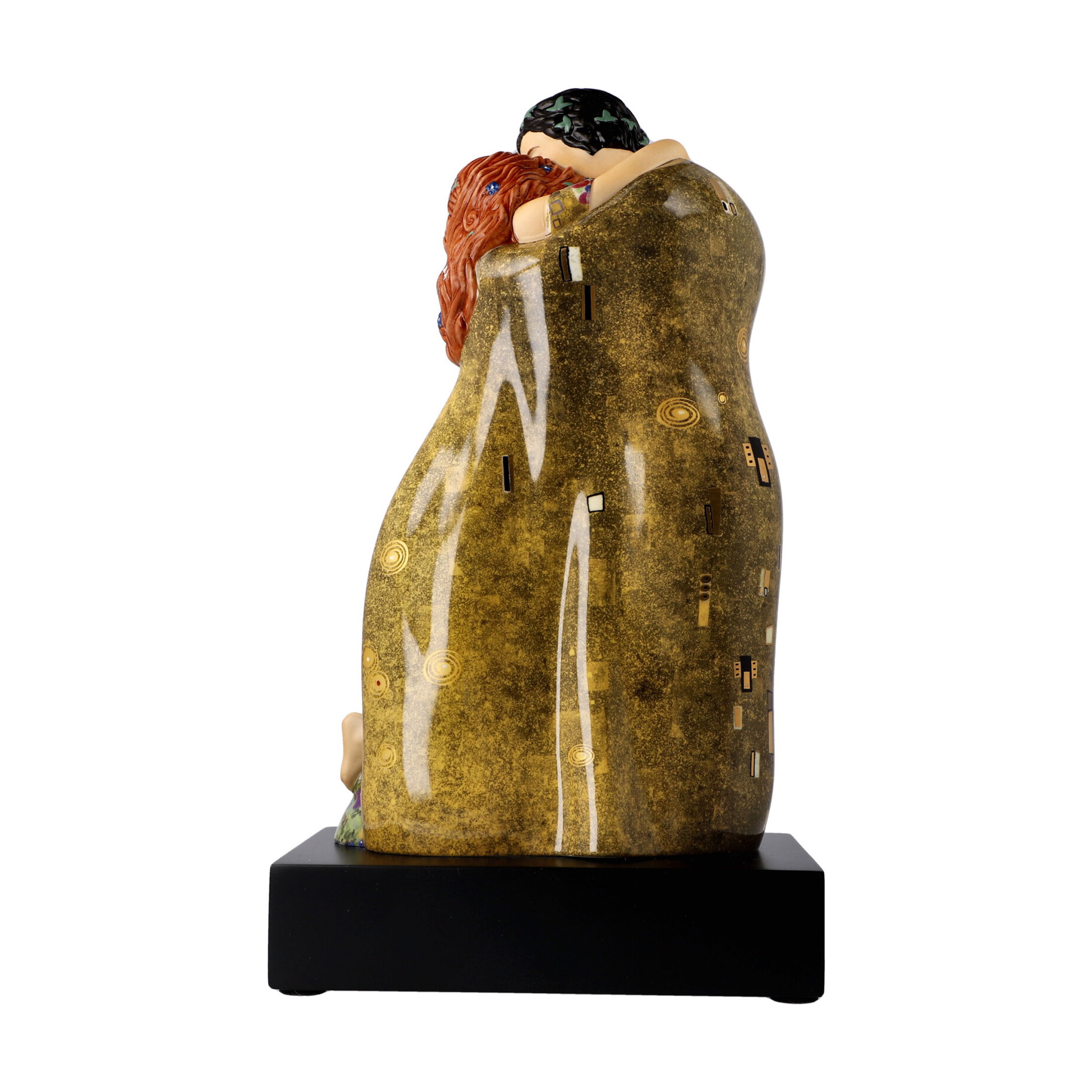 Gustav Klimt Dekofigur DER KUSS Höhe 33cm auf Holzsockel von GOEBEL Porzellan