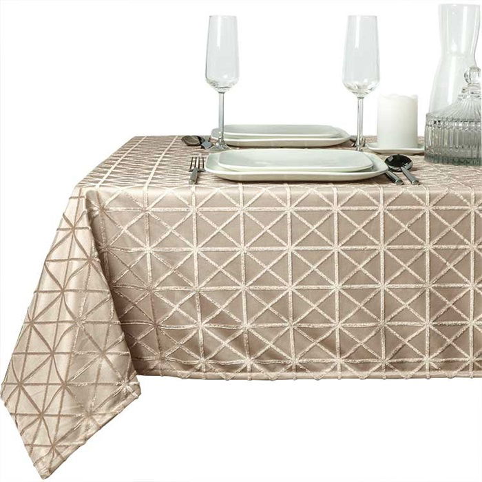 Tischdecke Sierle 140x200cm taupe mit Muster Unique Living by Lemetex