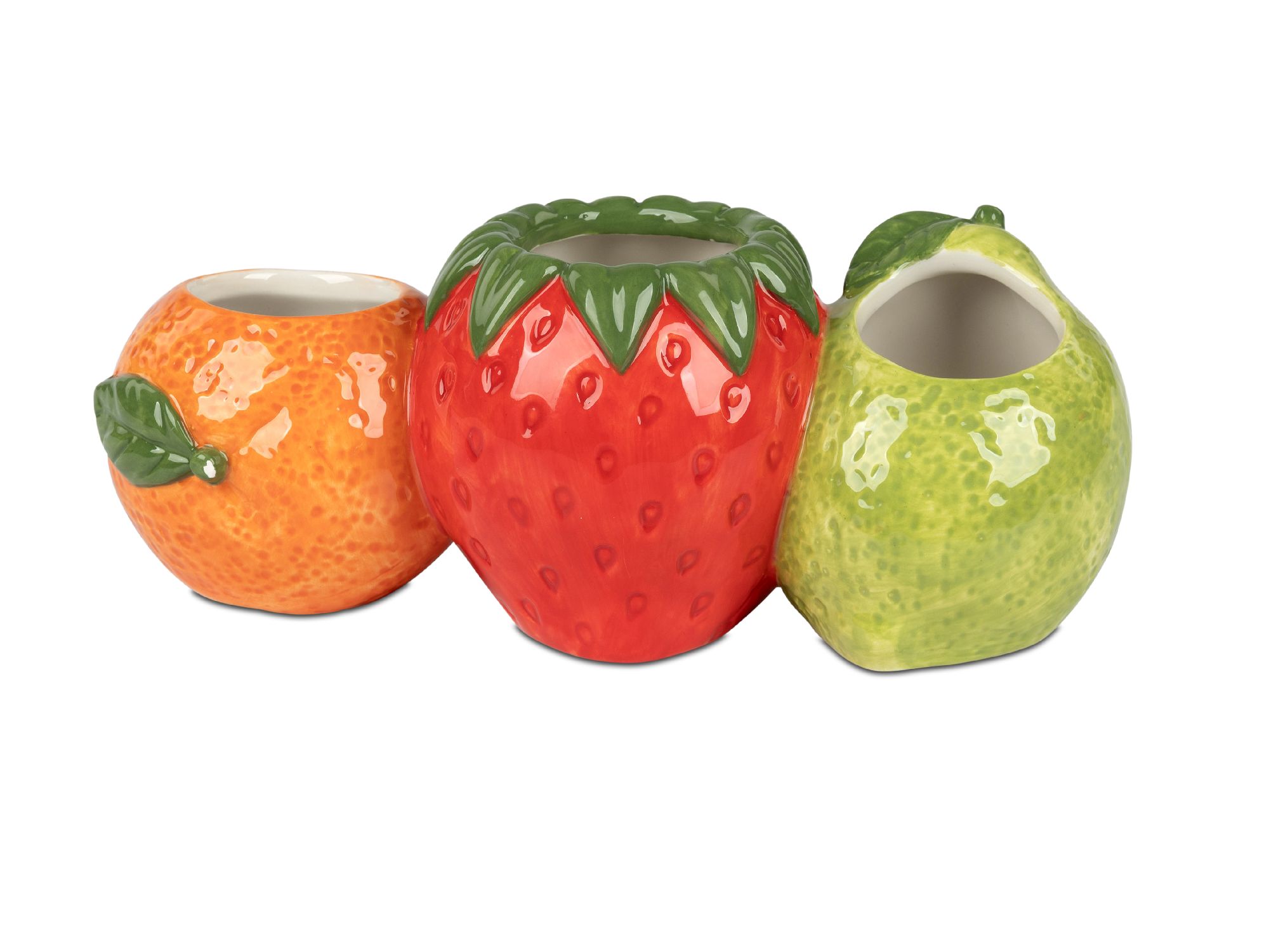 Dekovase OBSTGARTEN mit Früchtemotiv L. 22cm Steingut von FORMANO