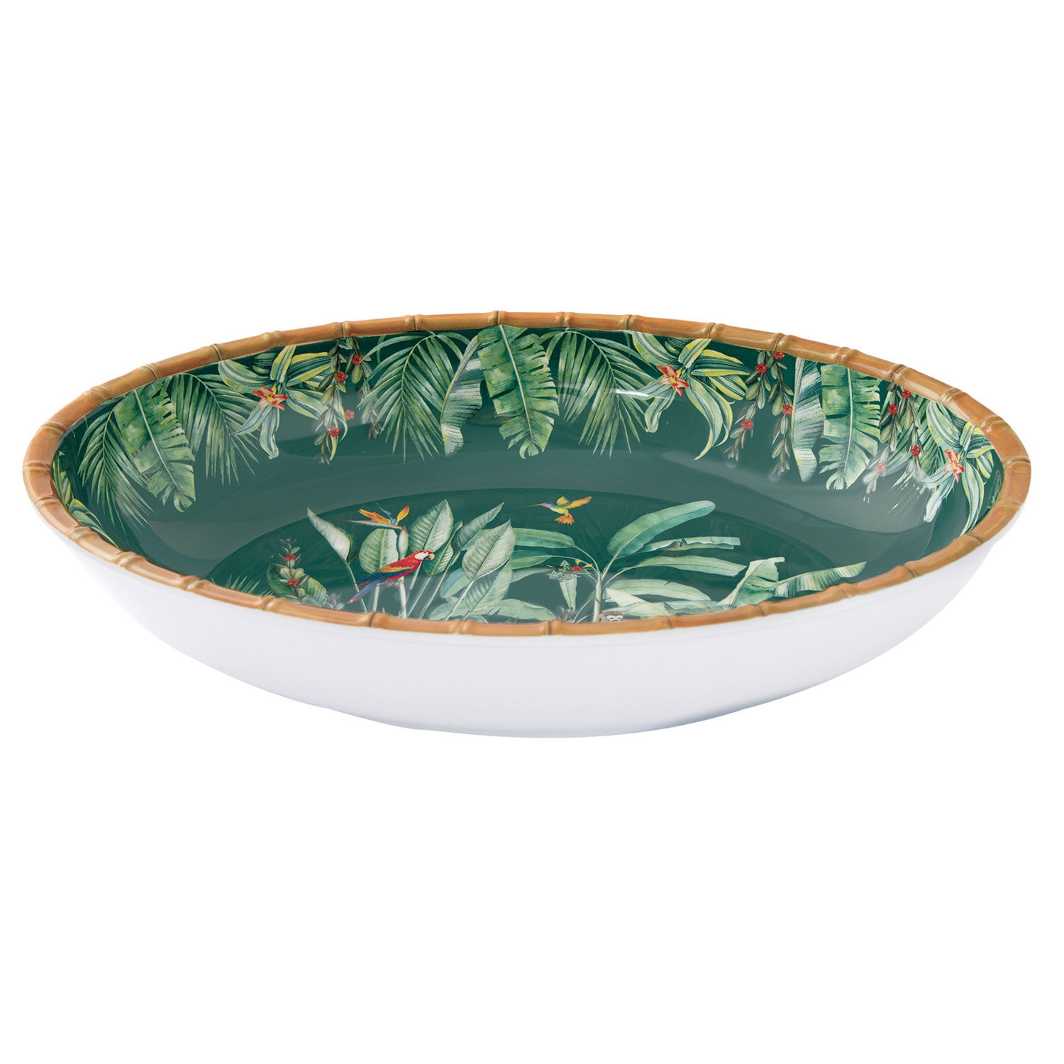 Salatschale Schüssel ZANZIBAR Dschungel 33x23cm grün braun Melamin von EASY LIFE