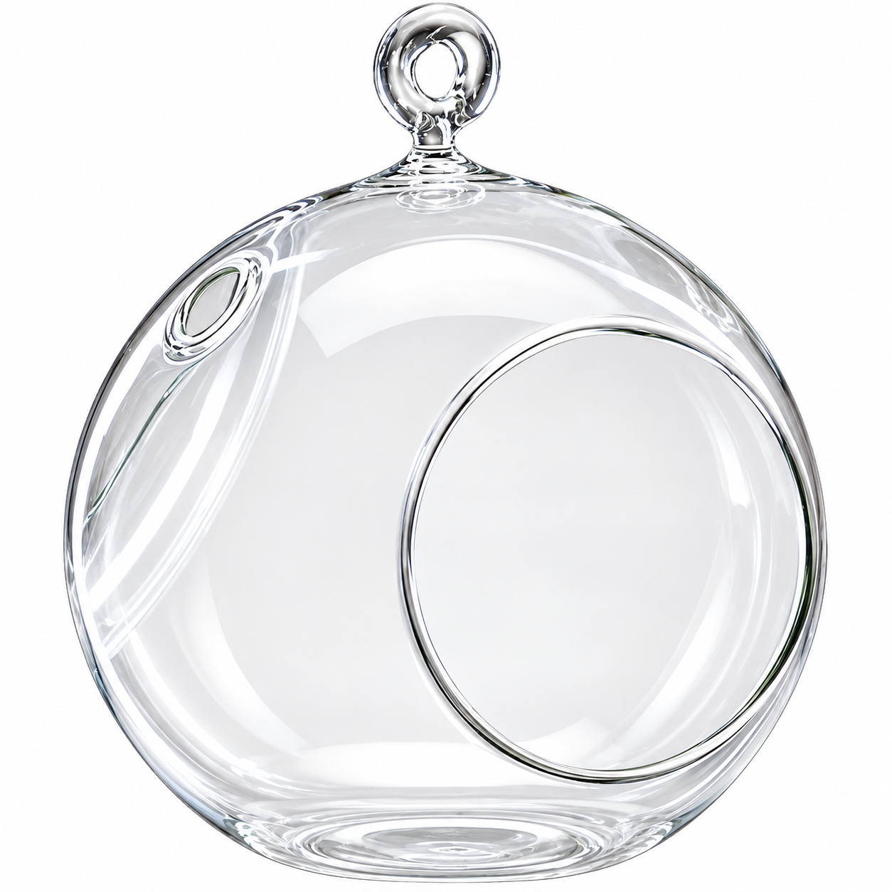 Glaskugel mit Öffnung, Hängevase KUGEL H. 20cm D 17cm Glas rund Sandra Rich