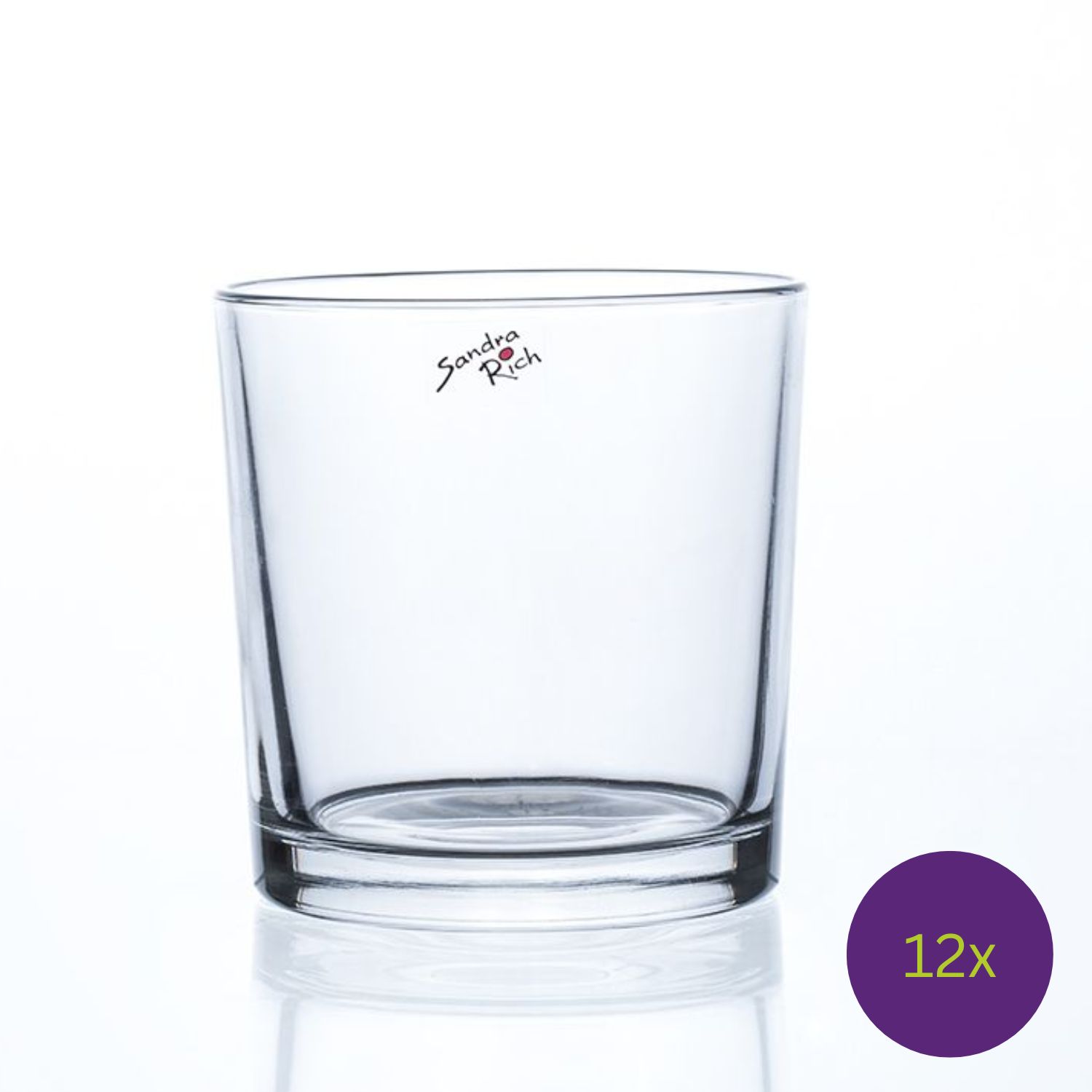 Teelichthalter aus transparentem Glas in Zylinderform 12x