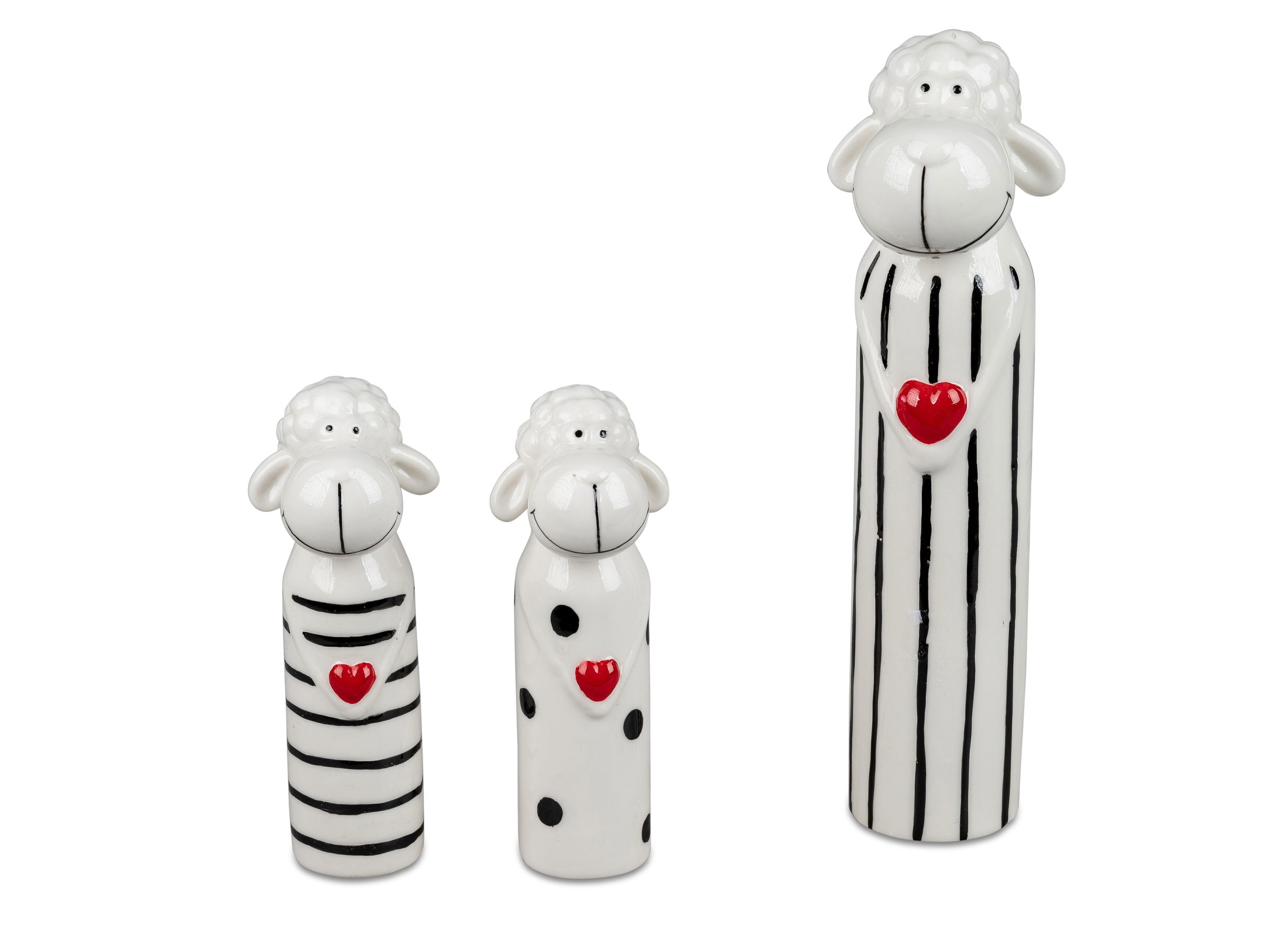 2er Set Dekofiguren Schafe MODERN TREND Höhe 15cm Porzellan, von Formano