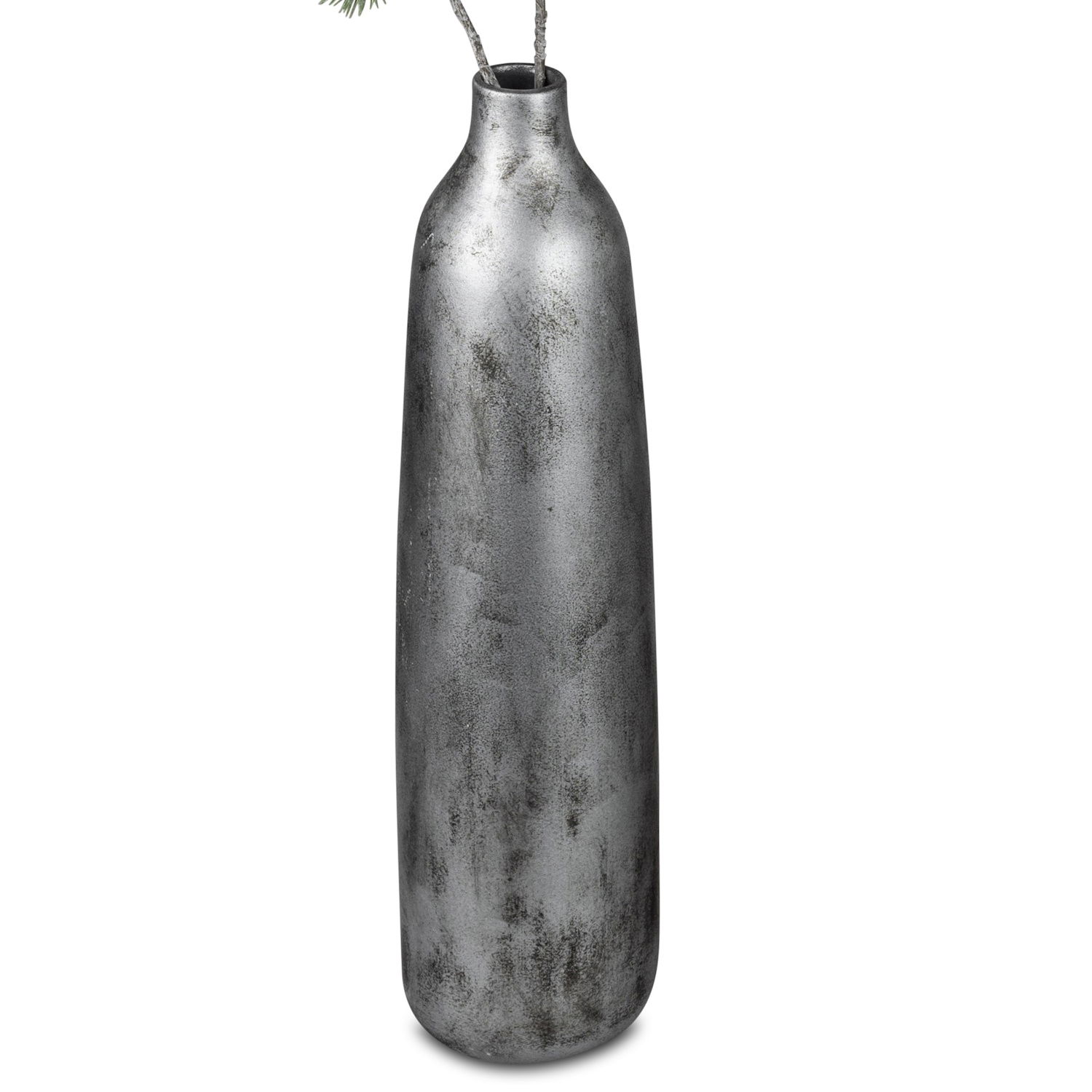 Bodenvase ANTIK SILBER Höhe 50cm matt silber Keramik  von FORMANO