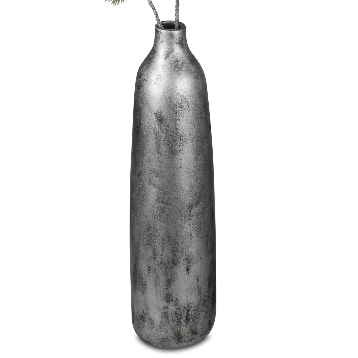 Bodenvase ANTIK SILBER H. 50cm matt silber Keramik Formano WA