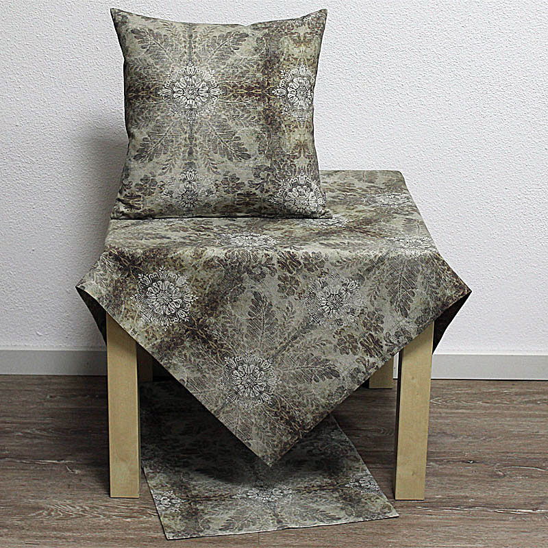 Kissenbezug Kissenhülle Barroc Ornamente braun 40x40cm Hossner