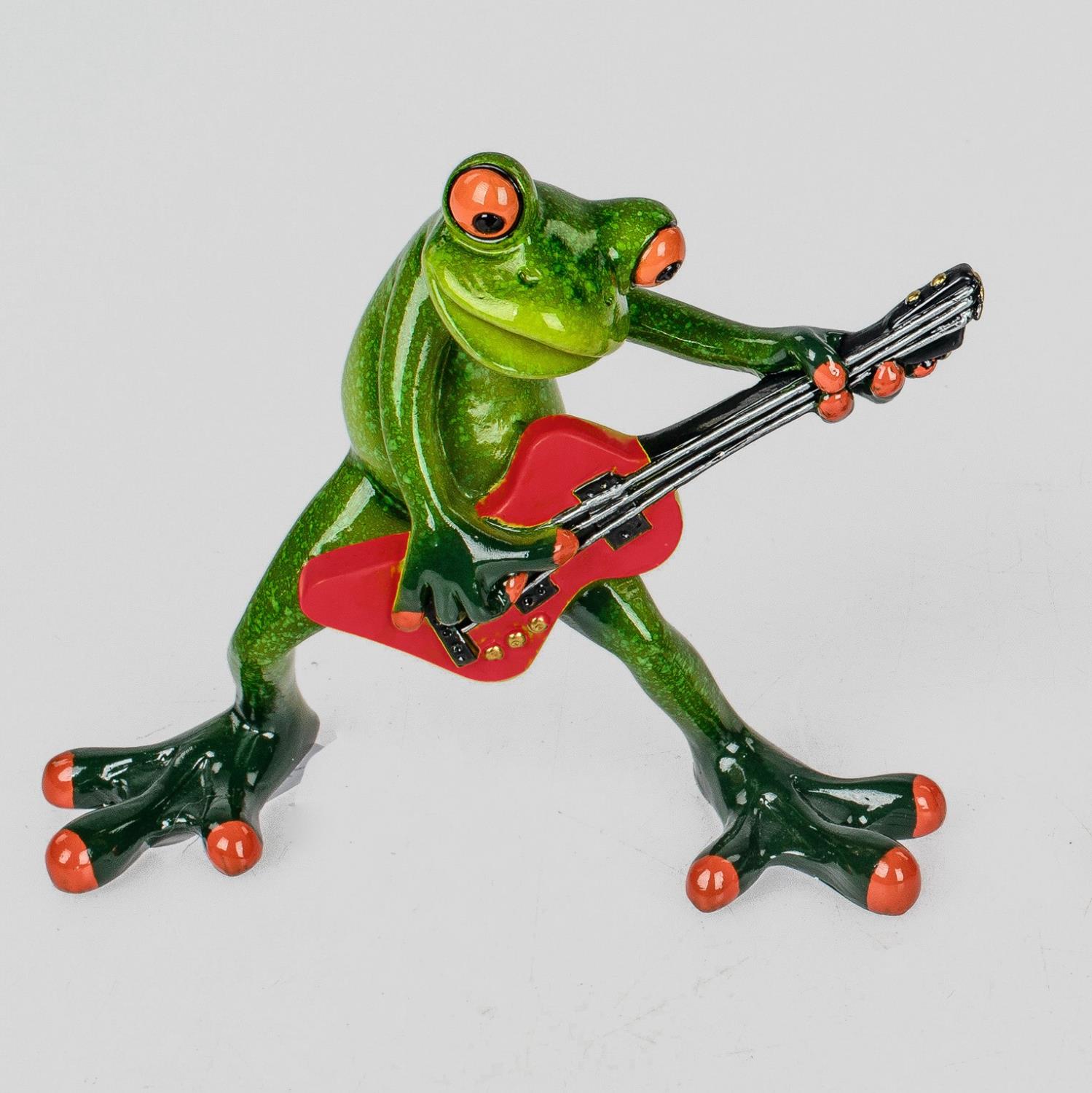 Dekofiguren Frosch als Gitarren Spieler Höhe 13cm von FORMANO Froschhausen