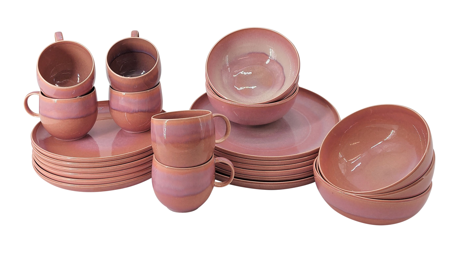 like. by von VILLEROY & BOCH Perlemor Coral 24 tlg. Tafelservice Komplettset rosa pi