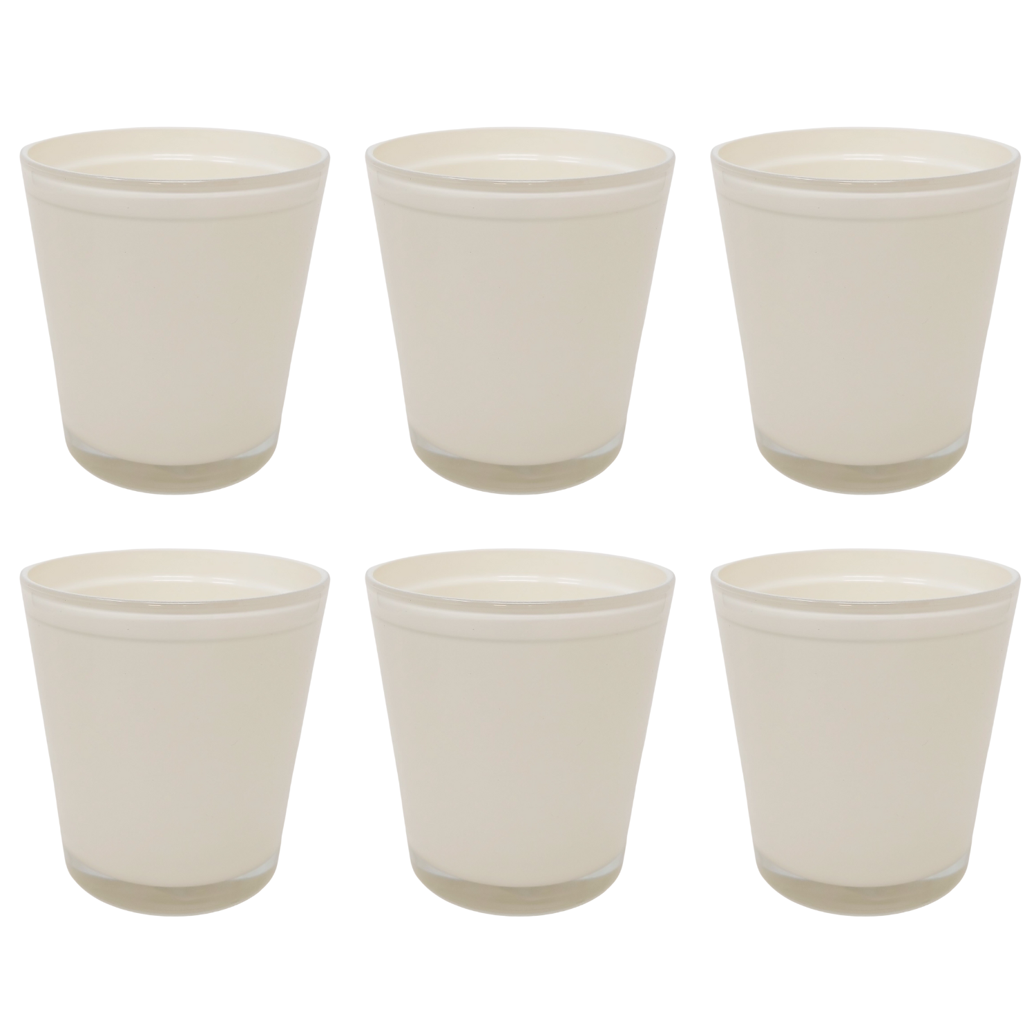 6 Orchideentöpfe ORCHID creme weiß aus Glas