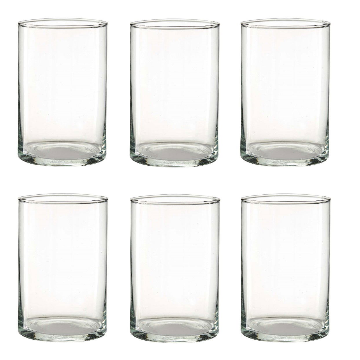 6er Set Teelichthalter Dekogläser Vasen ZYLINDER Höhe 15cm,Durchmesser 10cm von RUDOLPH KERAMIK