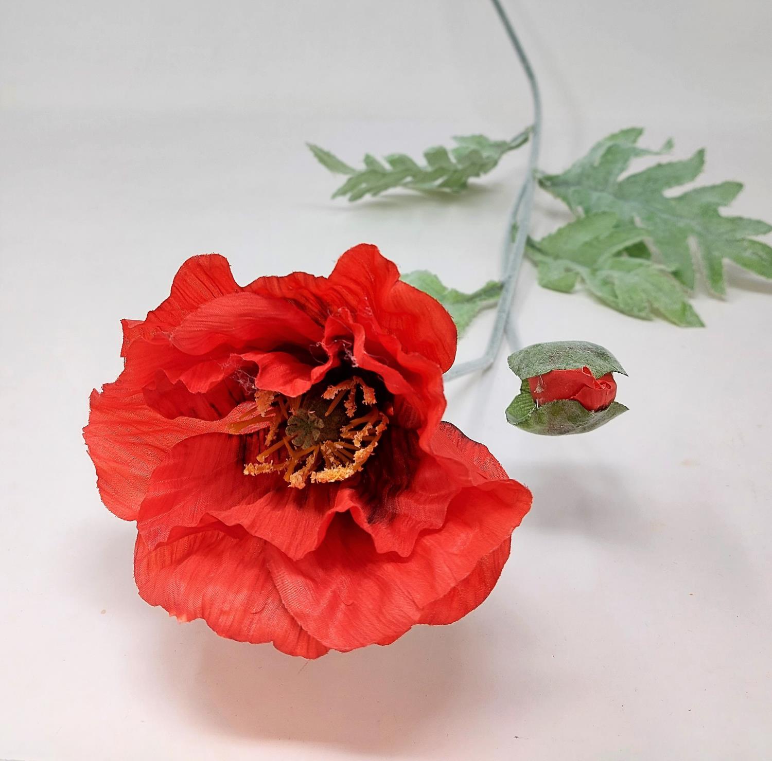 6er Set künstliche Mohnblumen mit 1 Blüte rot H. 70cm Emerald Kunstblumen