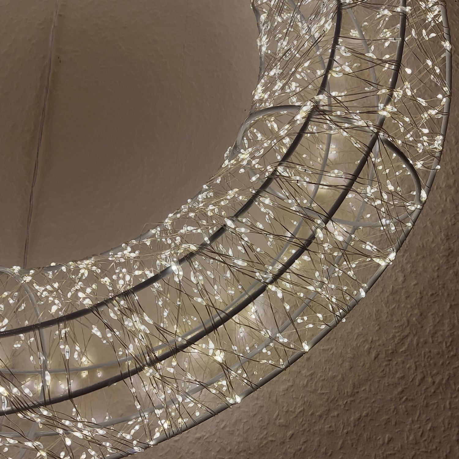 XXL LED Deko Hänger Licht Kranz D. 60cm mit 3840 Micro LEDs Metall Formano W26