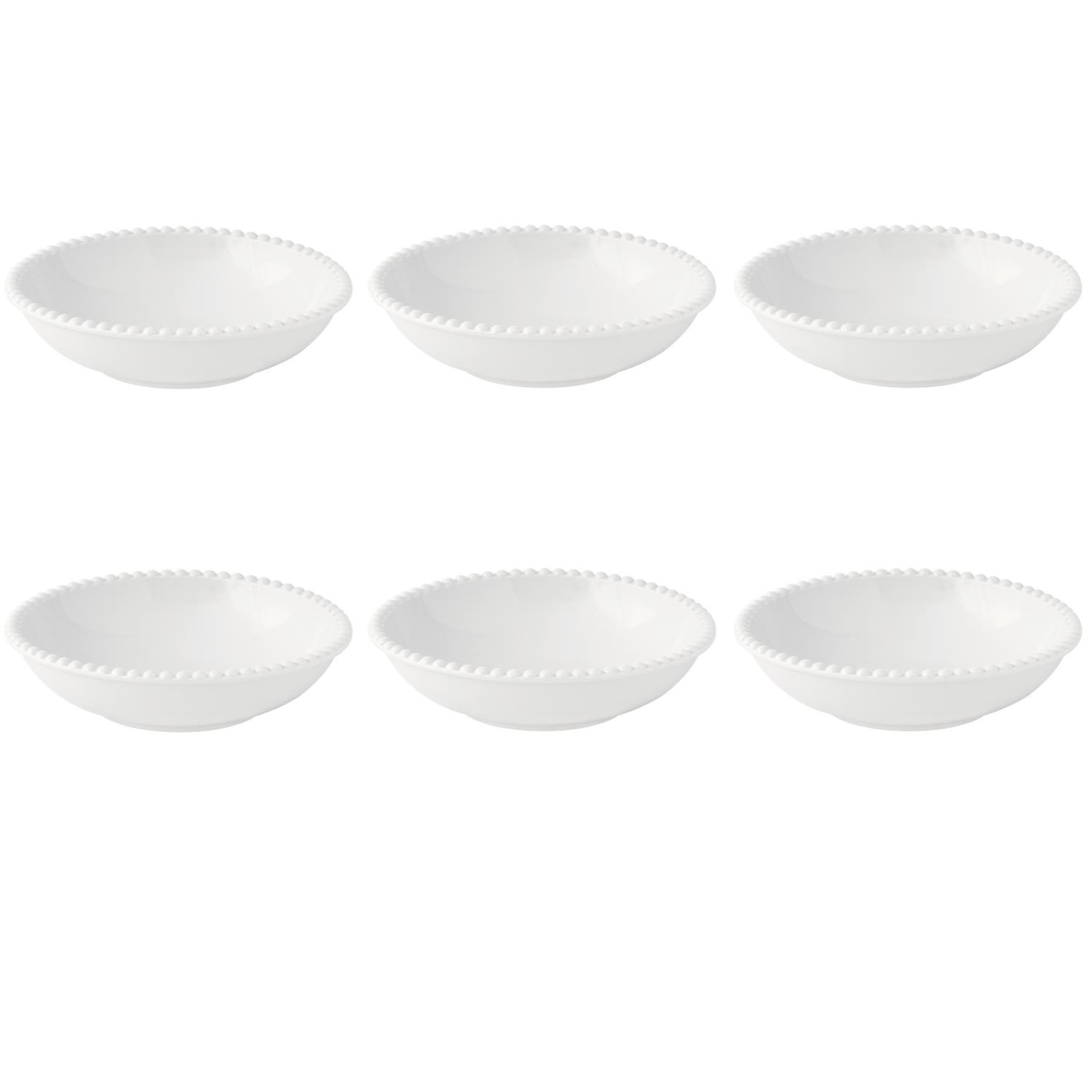 6er Set Suppenteller Schalen TIFFANY WHITE weiß rund D. 20cm Porzellan Easy Life