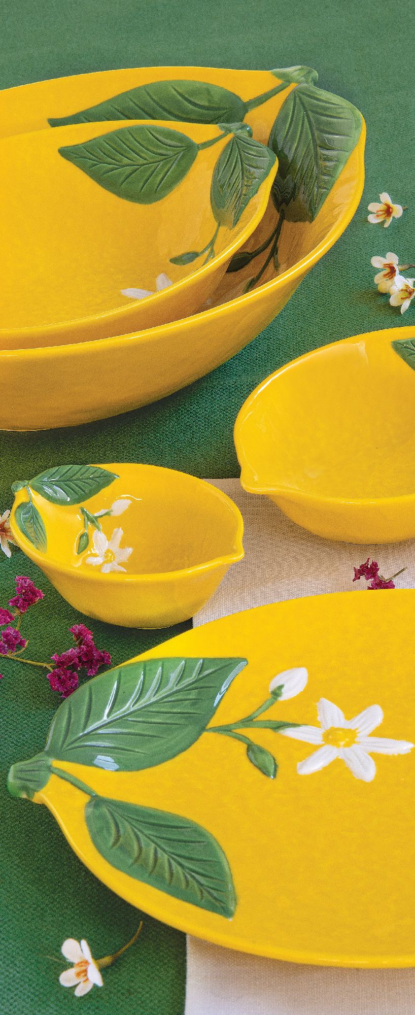 20er Pack Servietten FLEURS ET CITRONS Zitronen 33x33cm weiß gelb von EASY LIFE