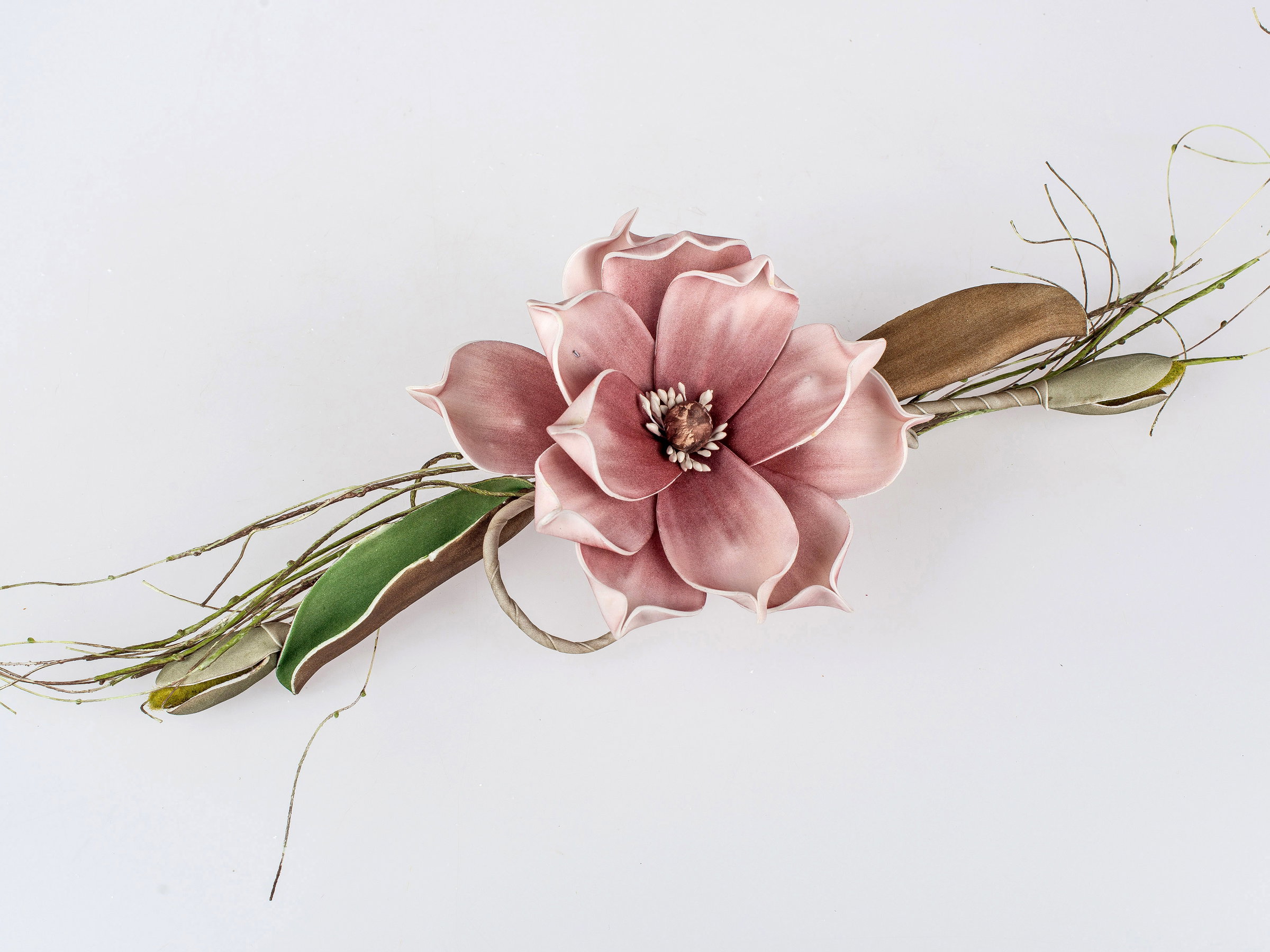 Tischdeko künstliche Magnolie Foam Flower L. 38cm altrosa Formano
