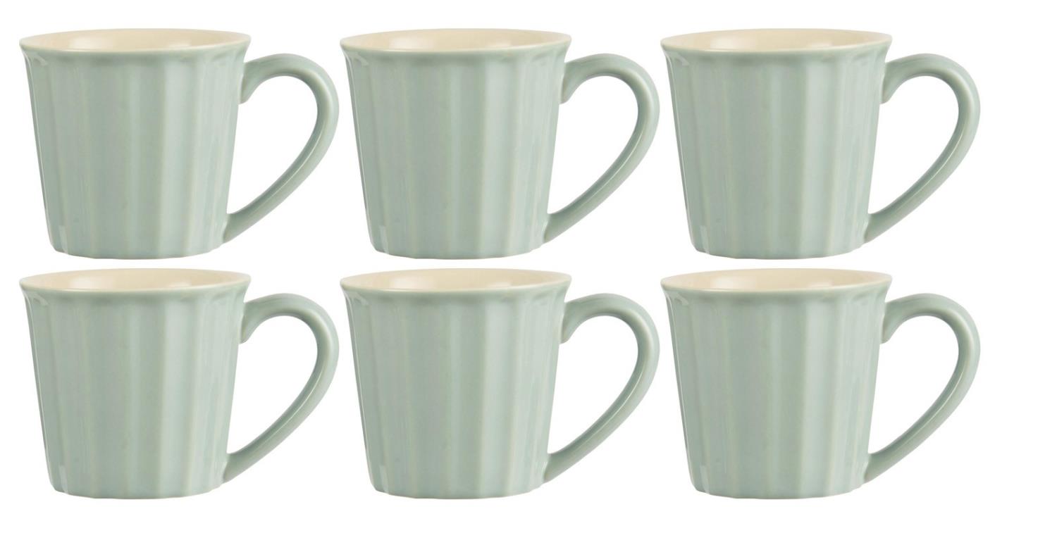 6er Set Becher, Tassen MYNTE Green Tea grün für 250ml Steingut Ib von LAURSEN