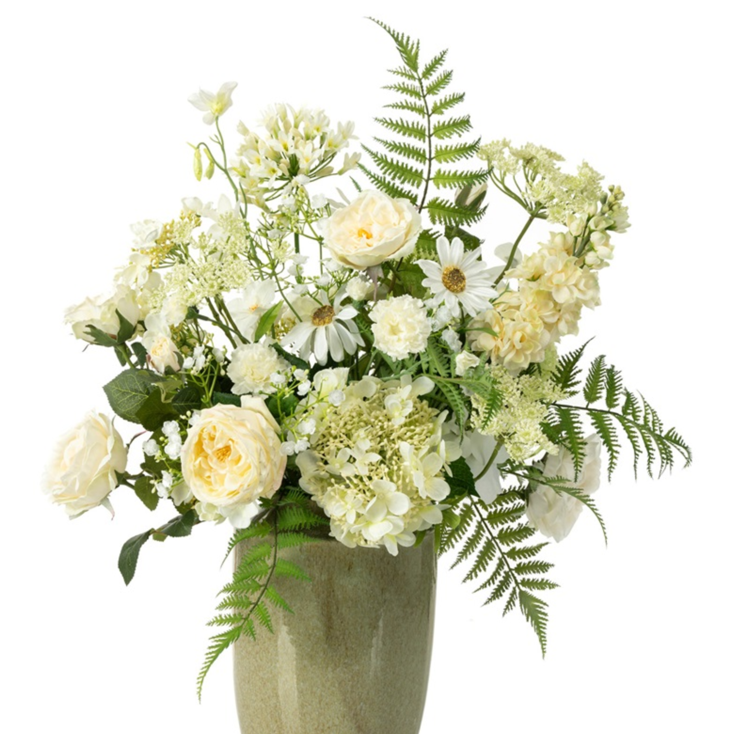künstlicher Blumenstrauß Bouquet White Bloom weiß grün Emerald Blumensträuße