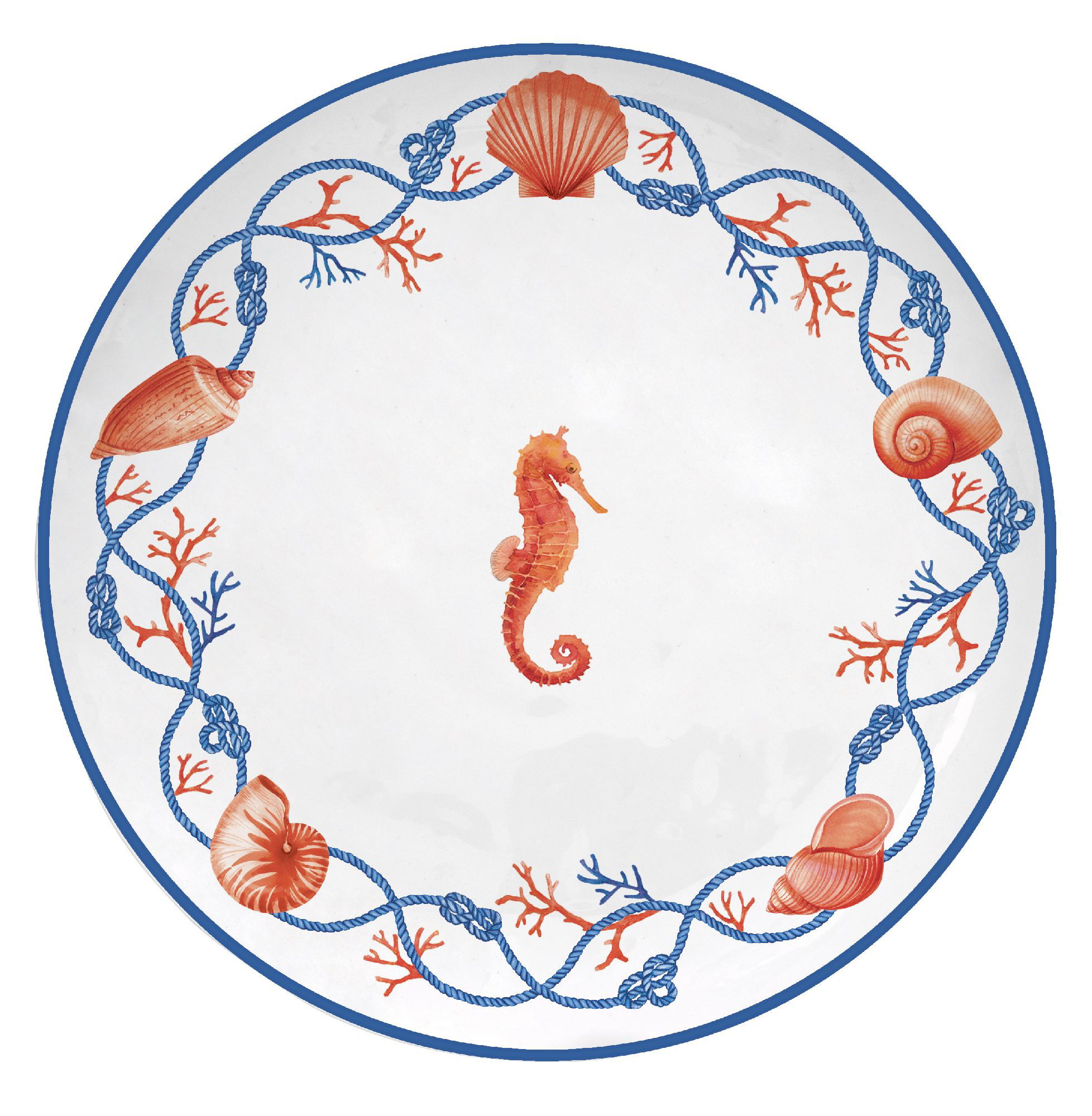Frühstücksteller COTE DE MER Meeresküste Seepferdchen,Durchmesser 21cm von EASY LIFE