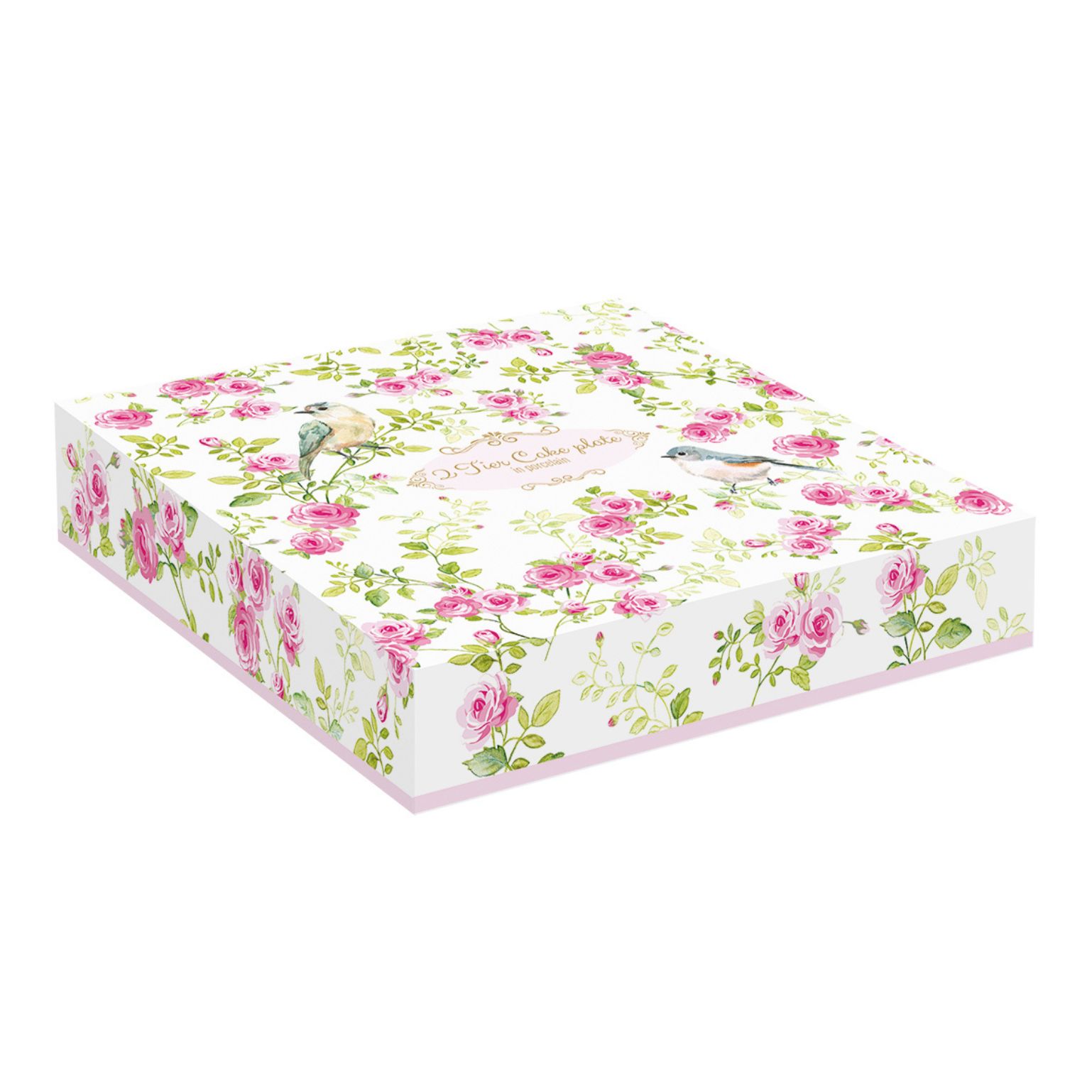 Etagere SPRING TIME D. 16 +21cm weiß rosa aus Porzellan in GB Easy Life