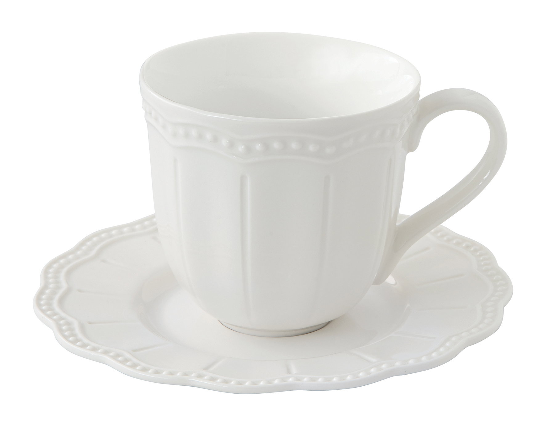 Tasse mit Untertasse ELITE WHITE weiß rund 250ml aus Porzellan Easy Life