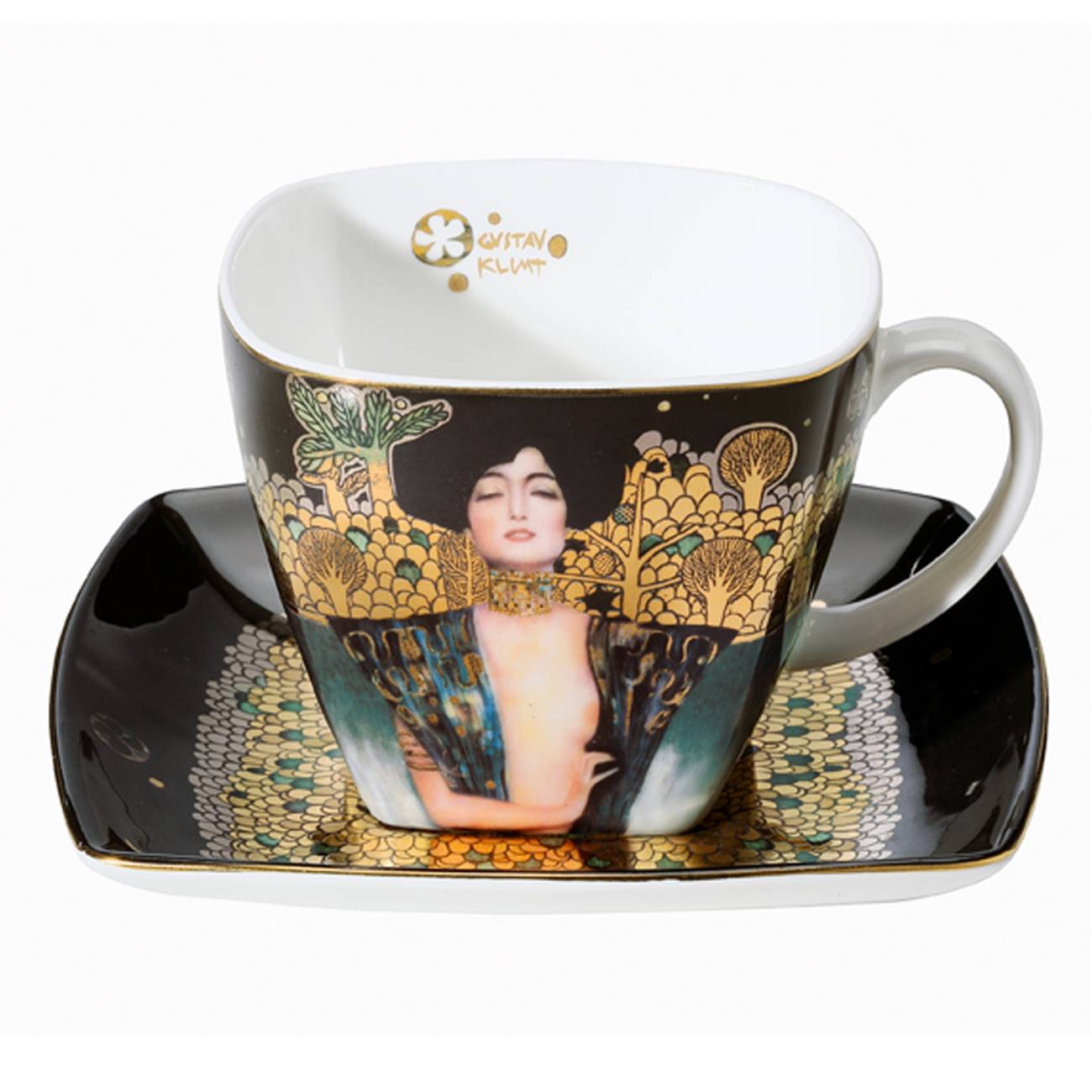 2er Set Gustav Klimt Tassen mit Untertasse SET 2 250ml Goebel Porzellan