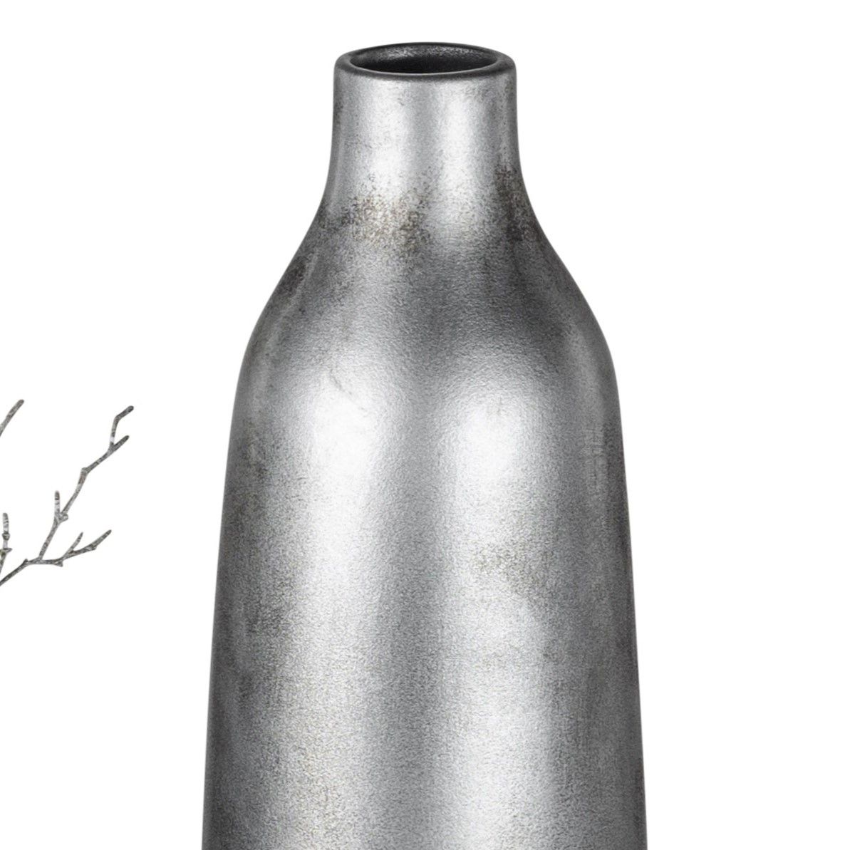 Bodenvase ANTIK SILBER Höhe 70cm matt silber Keramik von FORMANO