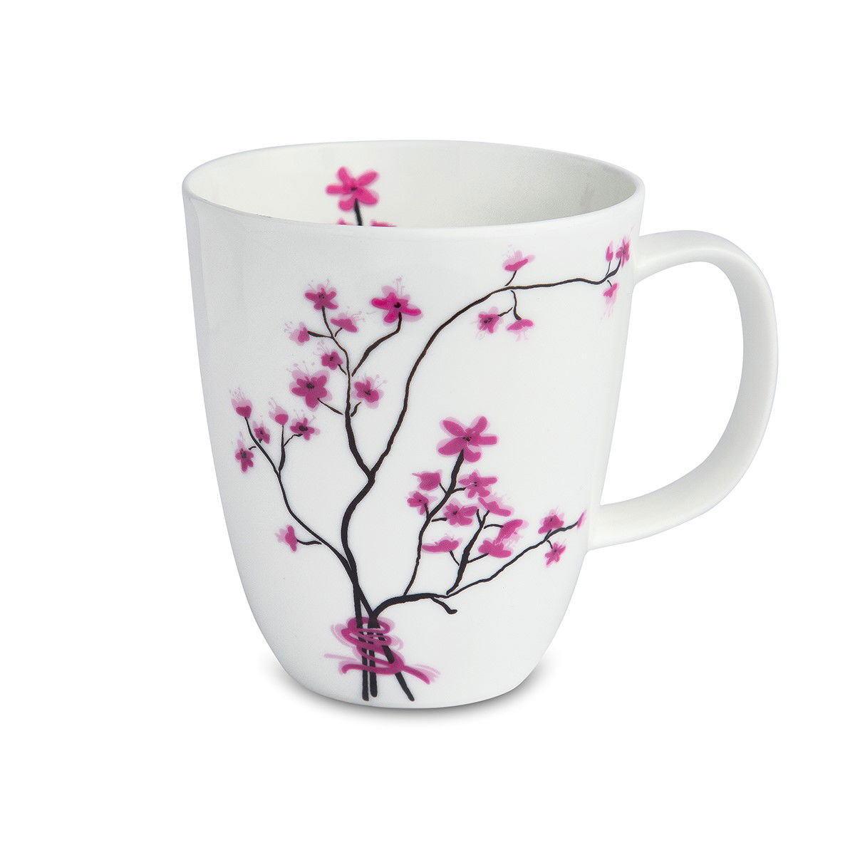 Becher, Tasse CHERRY BLOSSOM Kirschblüten für 400ml weiß rosa Porzellan von TEALOGIC