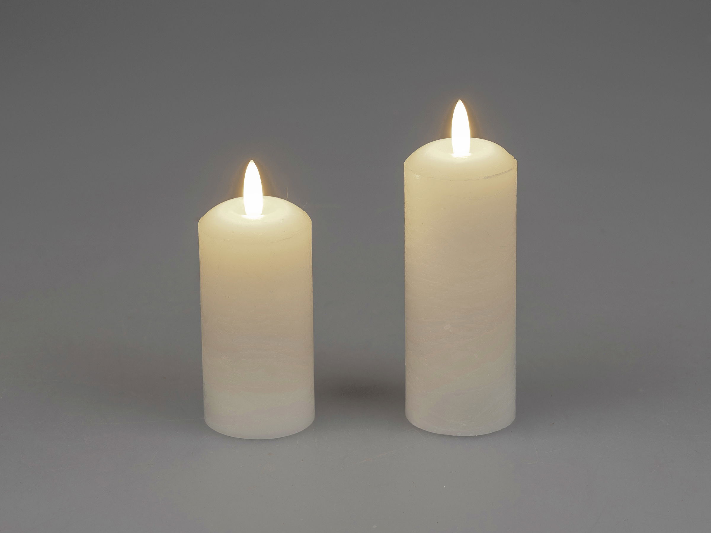 LED Kerze RUSTIK creme weiß Höhe 12cm,Durchmesser 5cm mit Timer aus Wachs von FORMANO